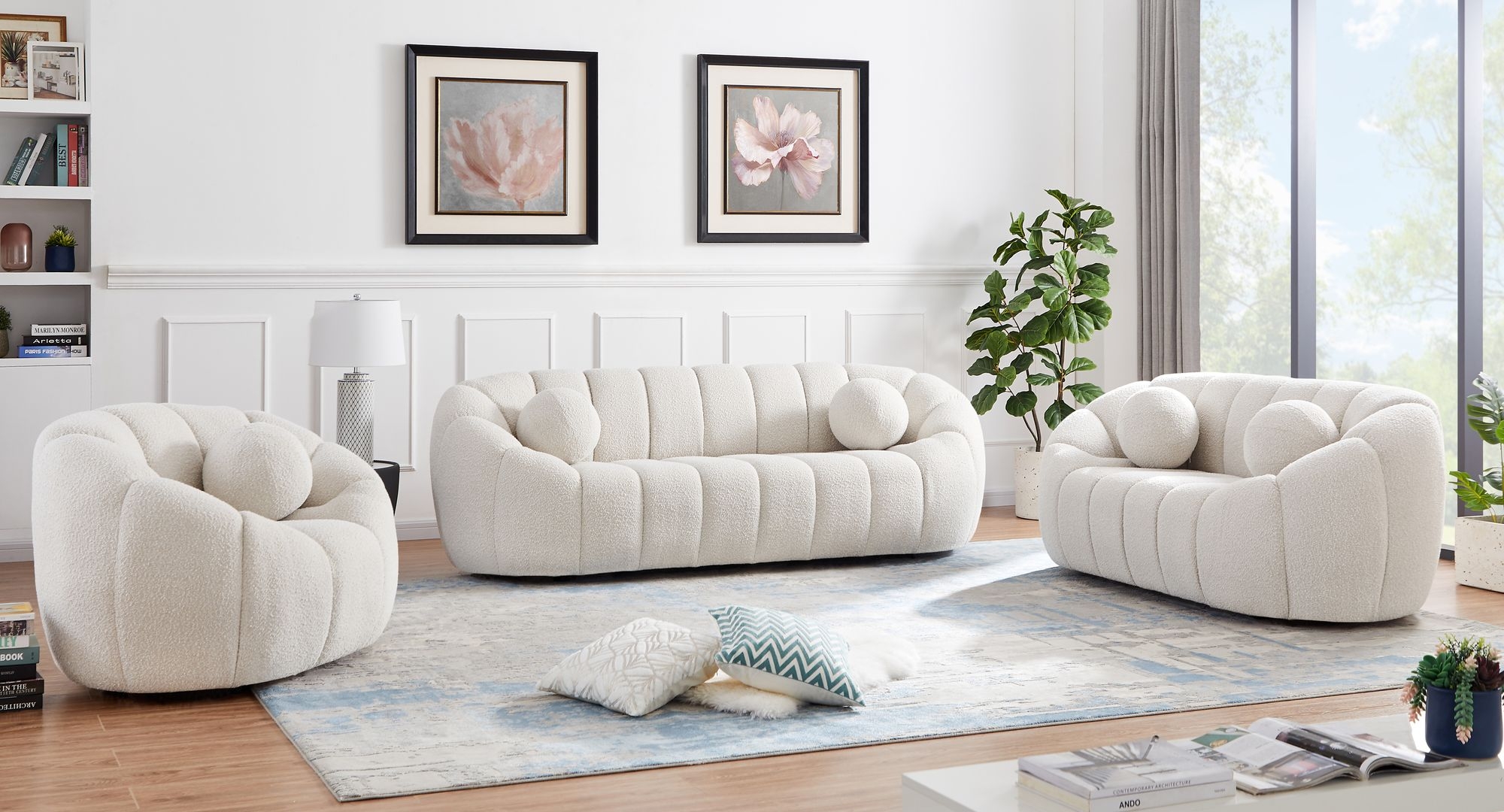 Elijah Boucle Fabric Sofa
