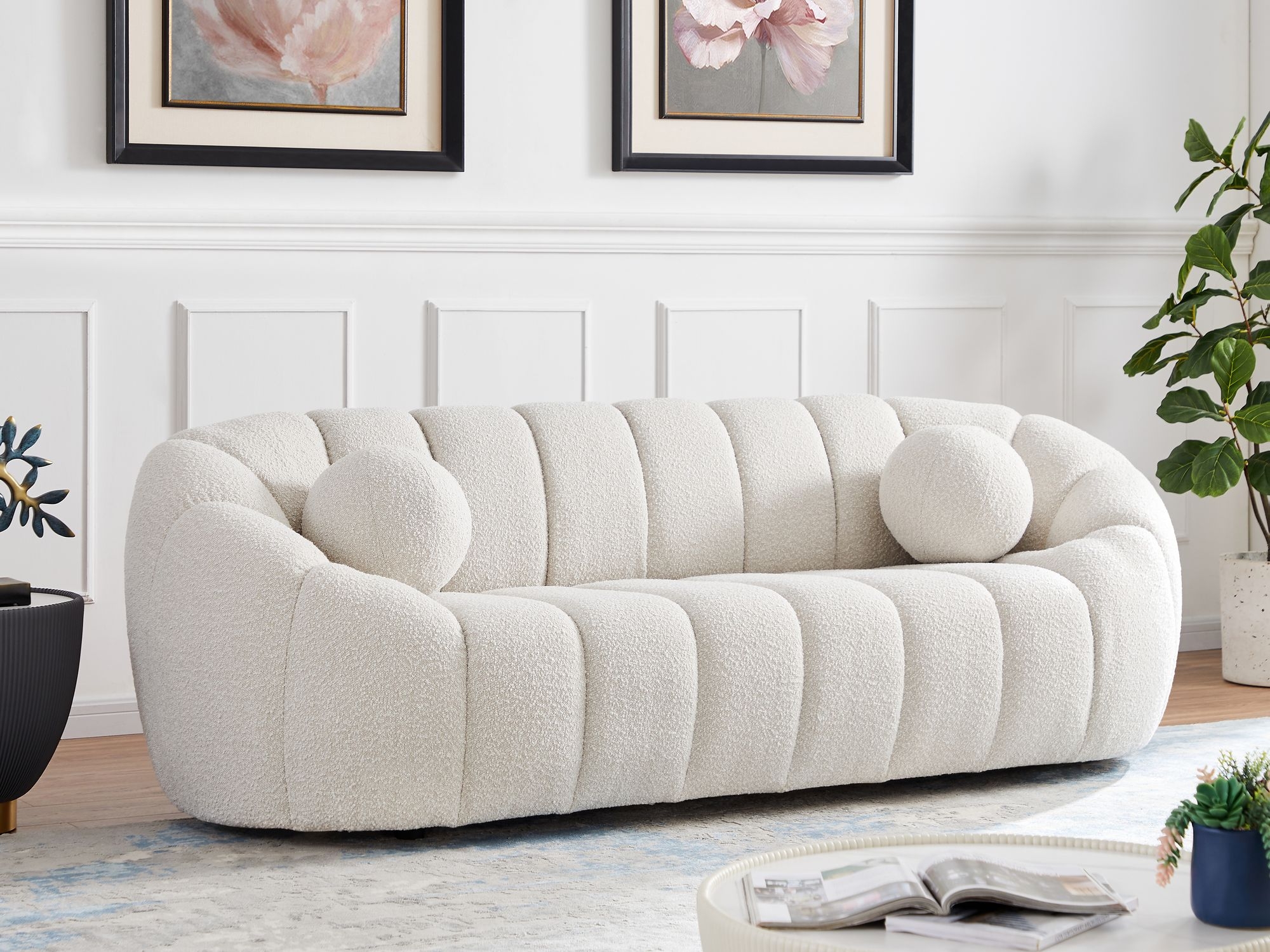 Elijah Boucle Fabric Sofa