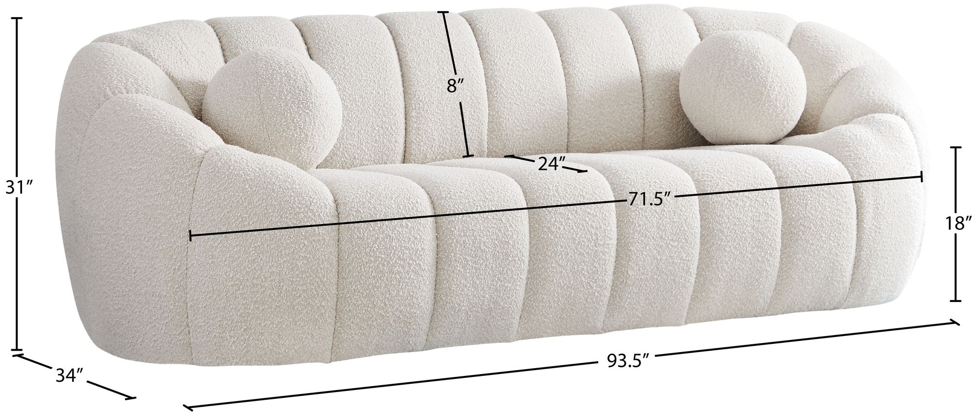 Elijah Boucle Fabric Sofa