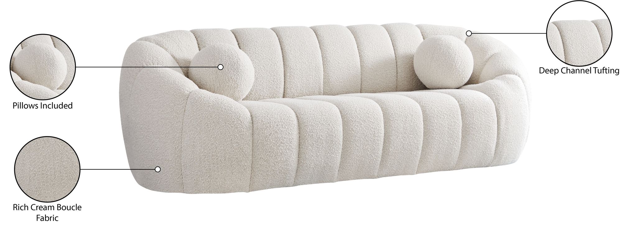 Elijah Boucle Fabric Sofa
