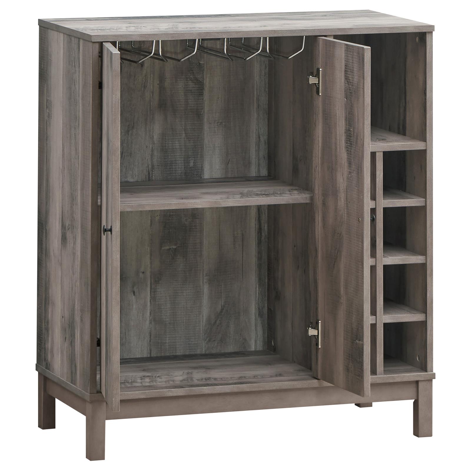 Cheyenne 2-door Wood Veneer Wine Cabinet with Stemware Rack
