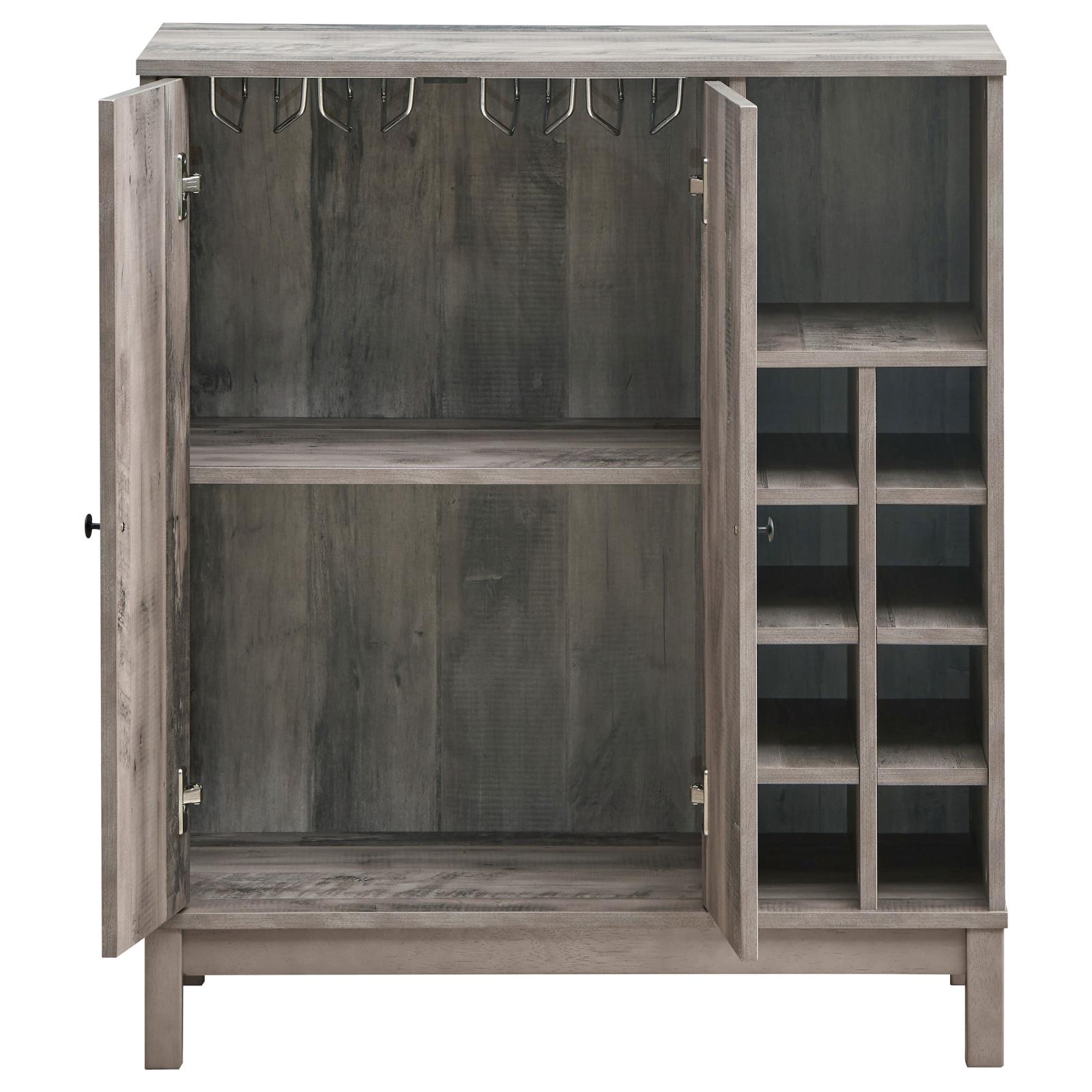 Cheyenne 2-door Wood Veneer Wine Cabinet with Stemware Rack
