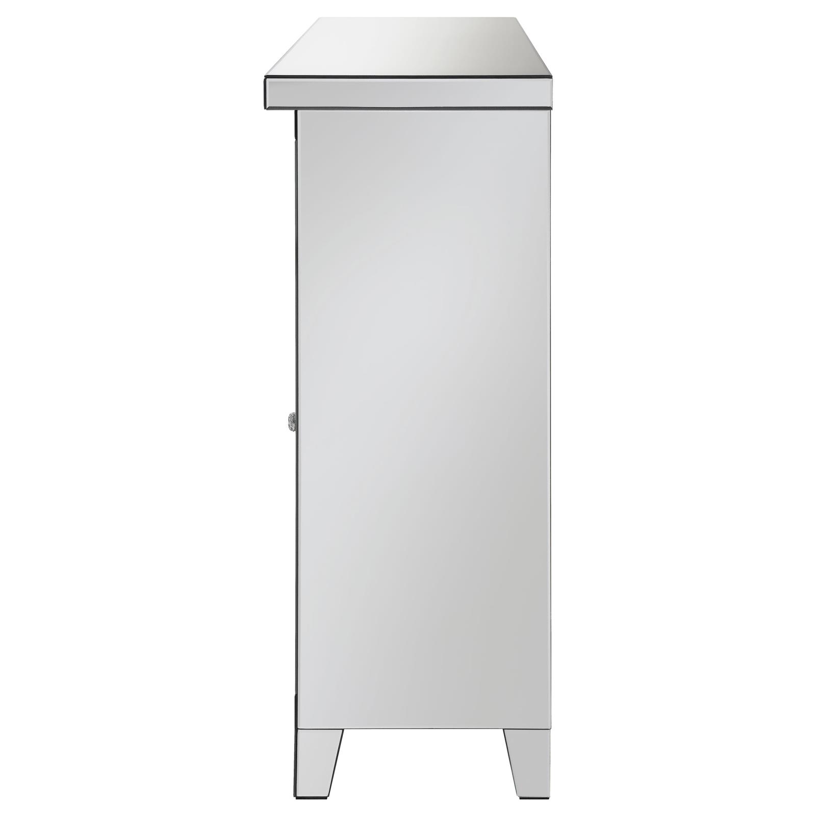 Melinda Mirrored 2-Door Wine Cabinet with Lighting