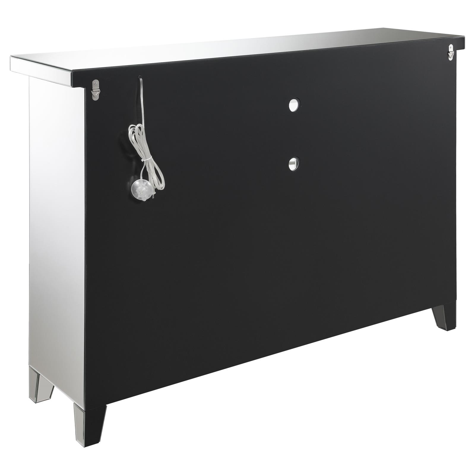 Melinda Mirrored 2-Door Wine Cabinet with Lighting