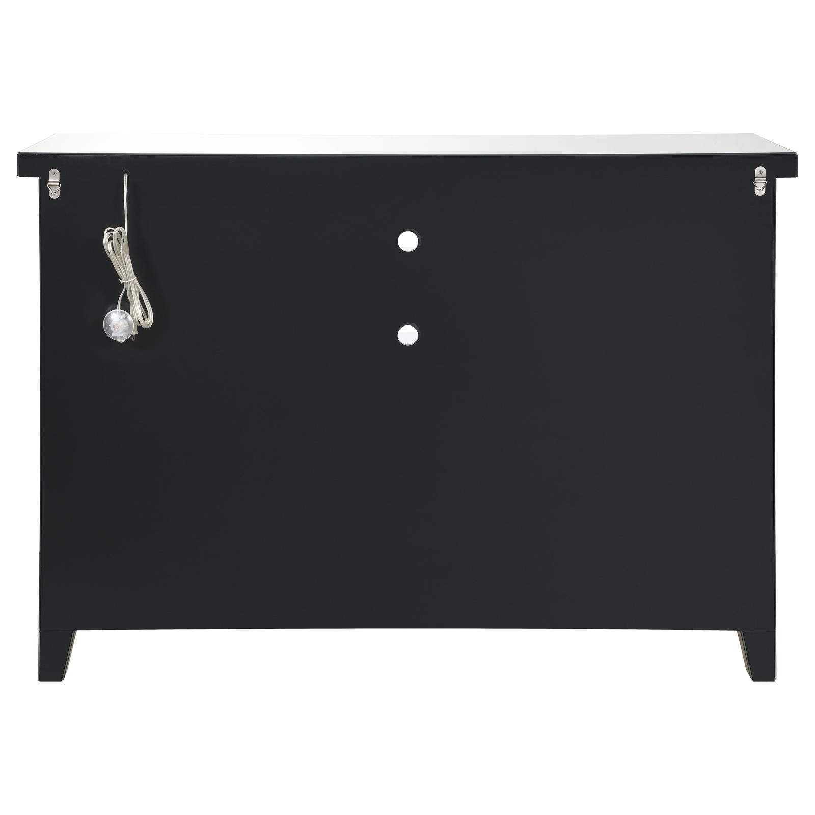 Melinda Mirrored 2-Door Wine Cabinet with Lighting