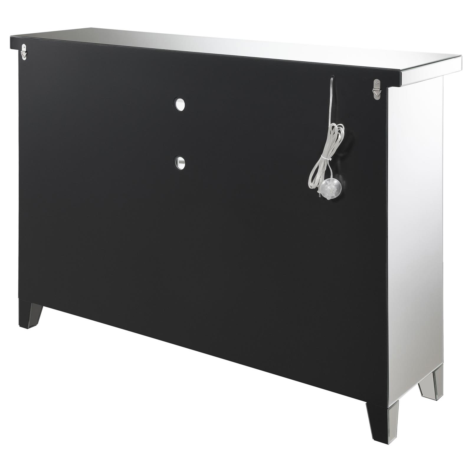 Melinda Mirrored 2-Door Wine Cabinet with Lighting