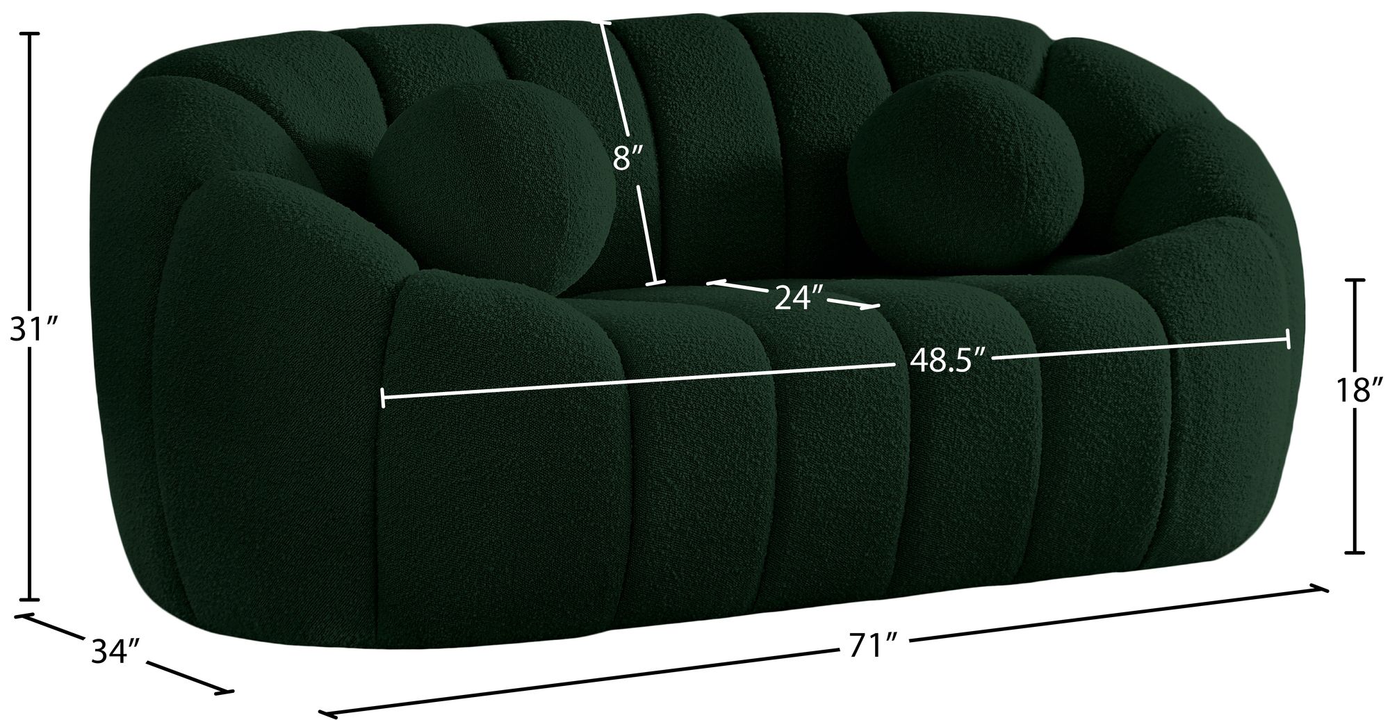 Elijah Boucle Fabric Loveseat