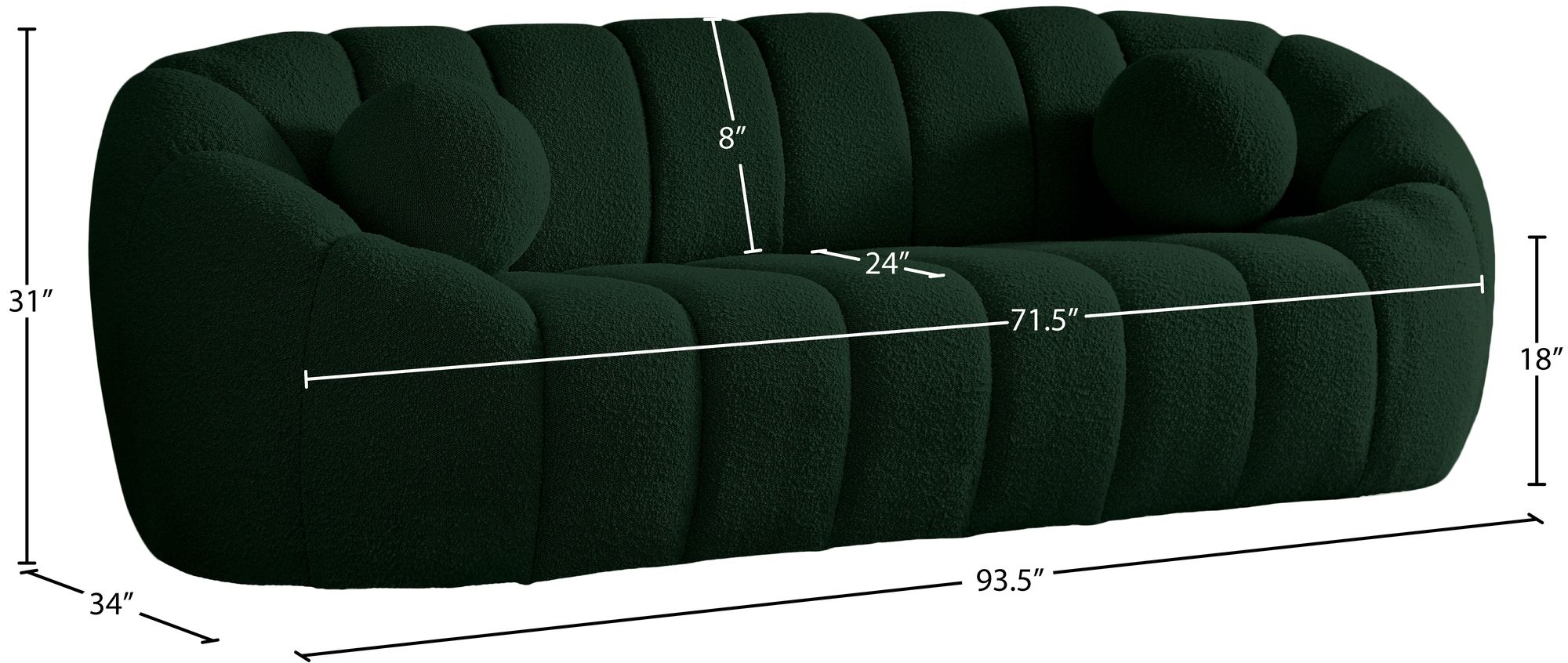 Elijah Boucle Fabric Sofa