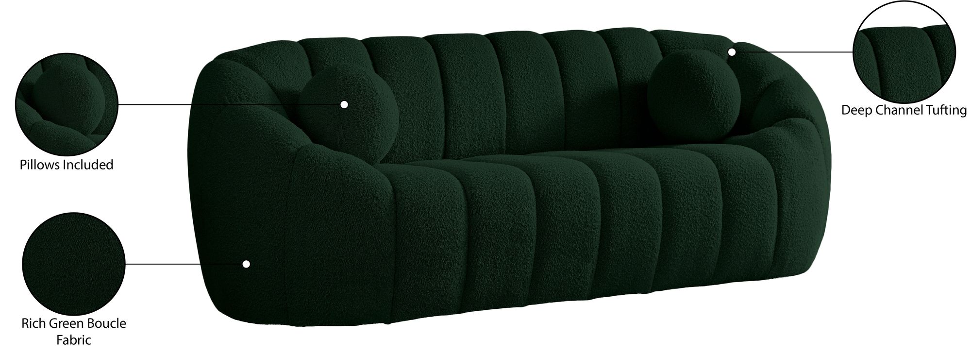 Elijah Boucle Fabric Sofa