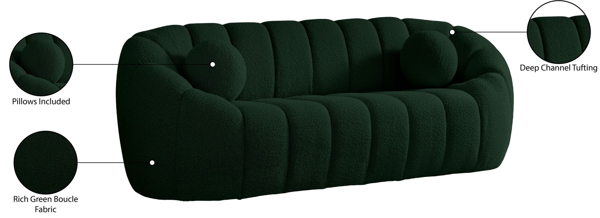 Elijah Boucle Fabric Sofa