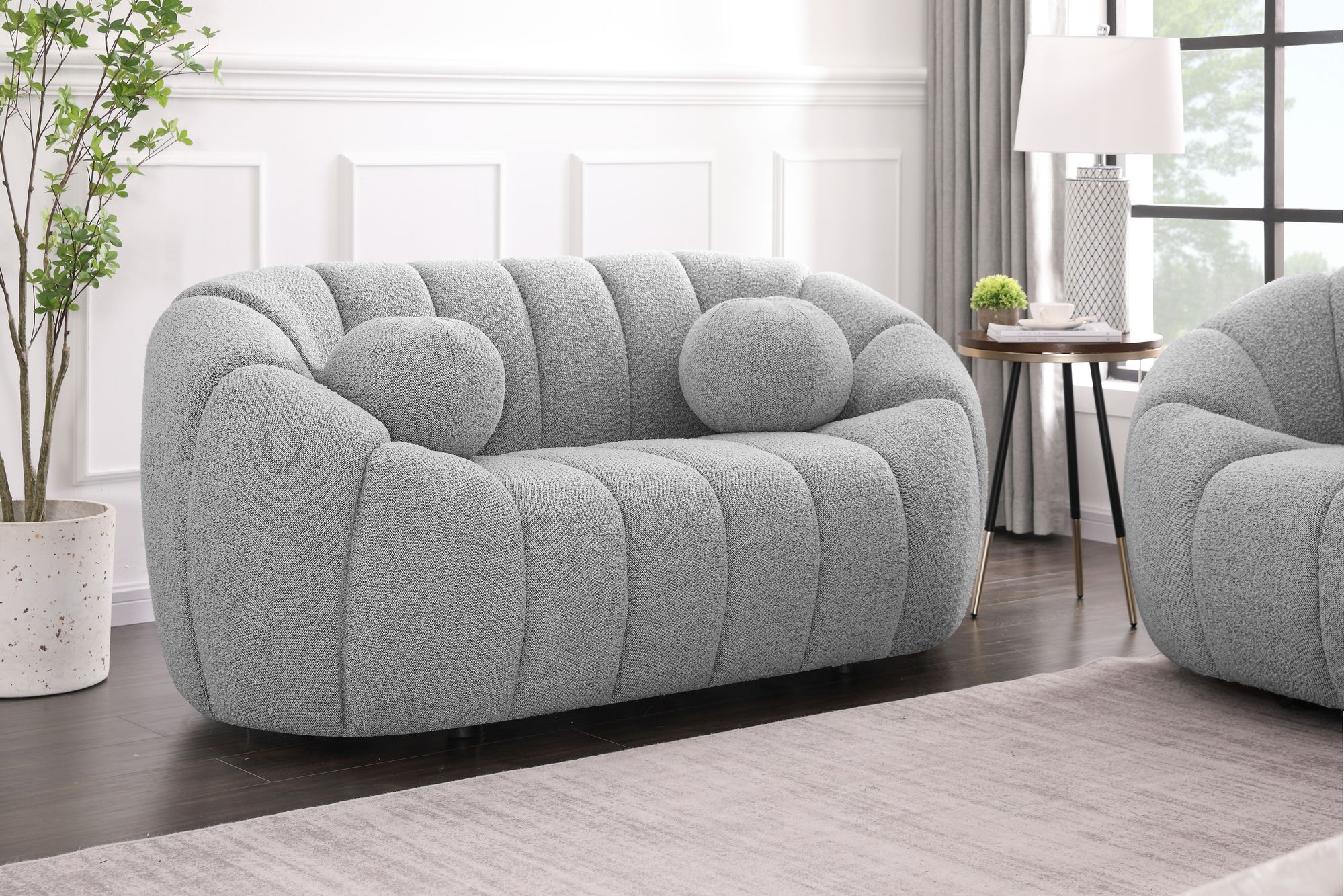 Elijah Boucle Fabric Loveseat