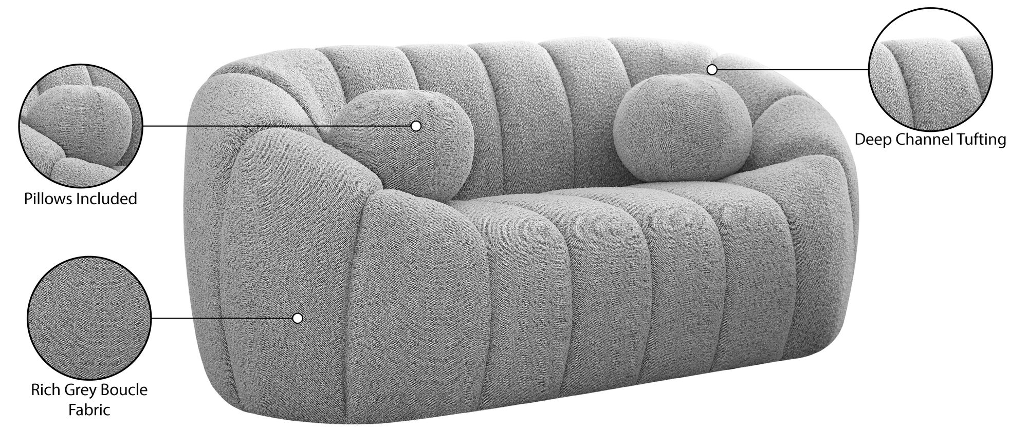 Elijah Boucle Fabric Loveseat