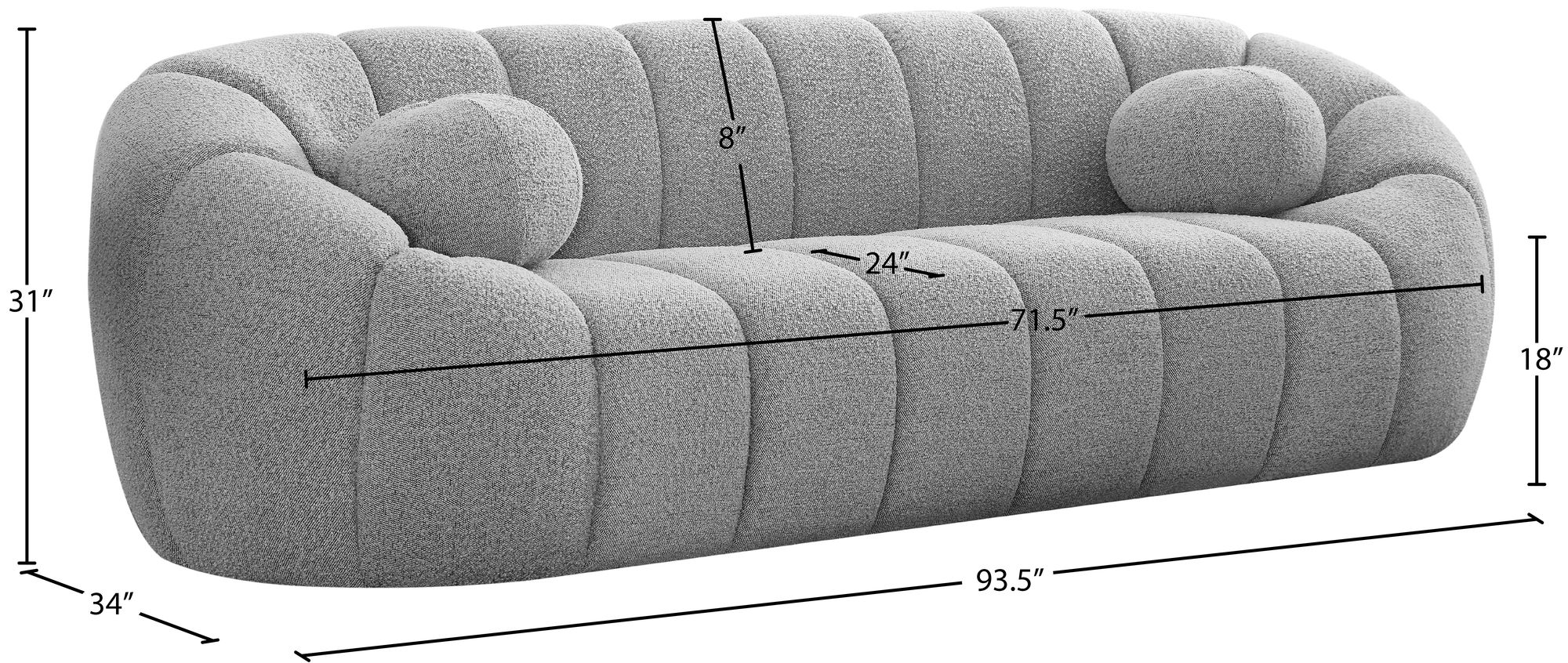 Elijah Boucle Fabric Sofa