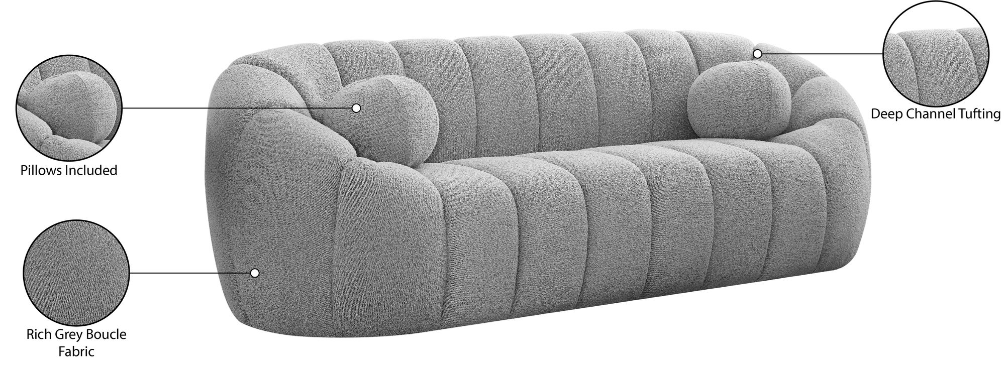 Elijah Boucle Fabric Sofa