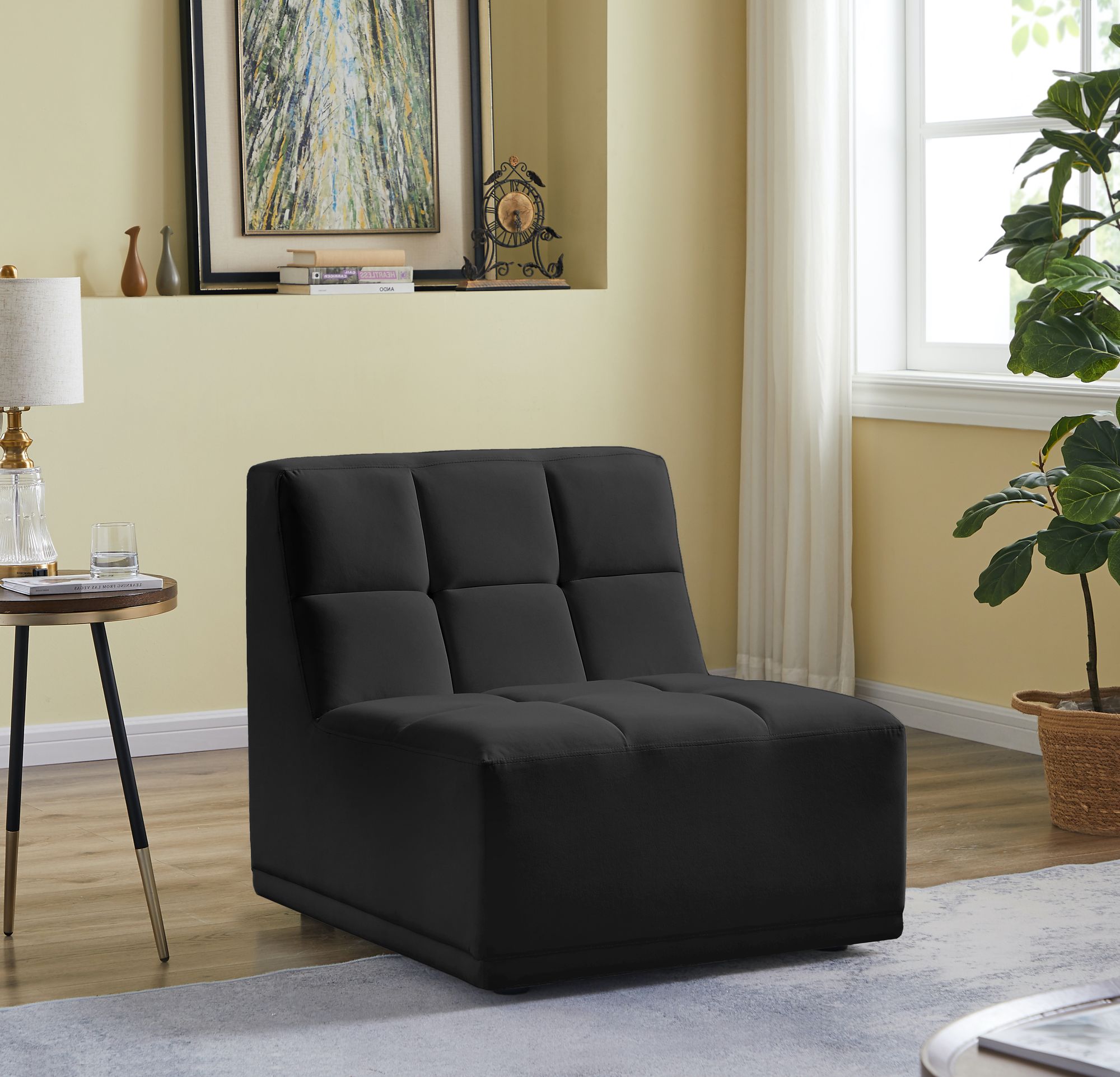 Relax Velvet Modular Armless Chair