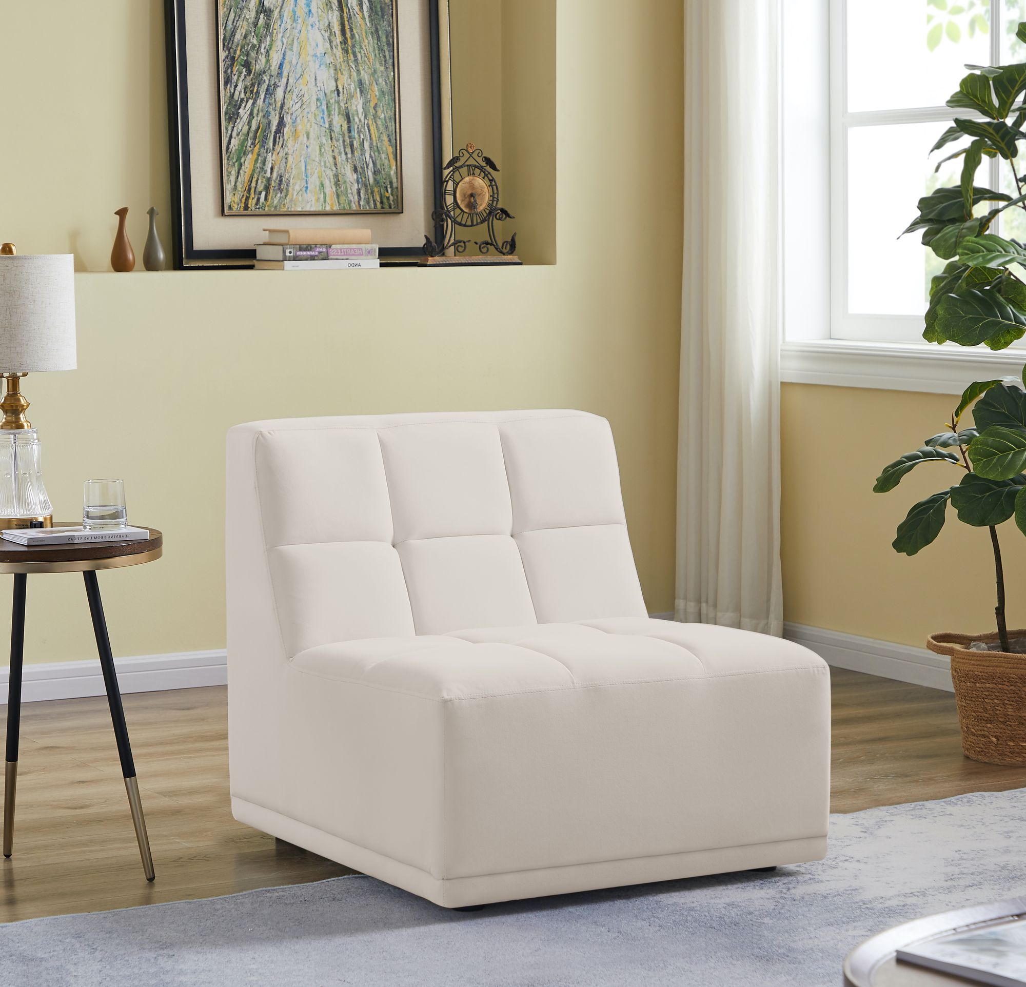 Relax Velvet Modular Armless Chair