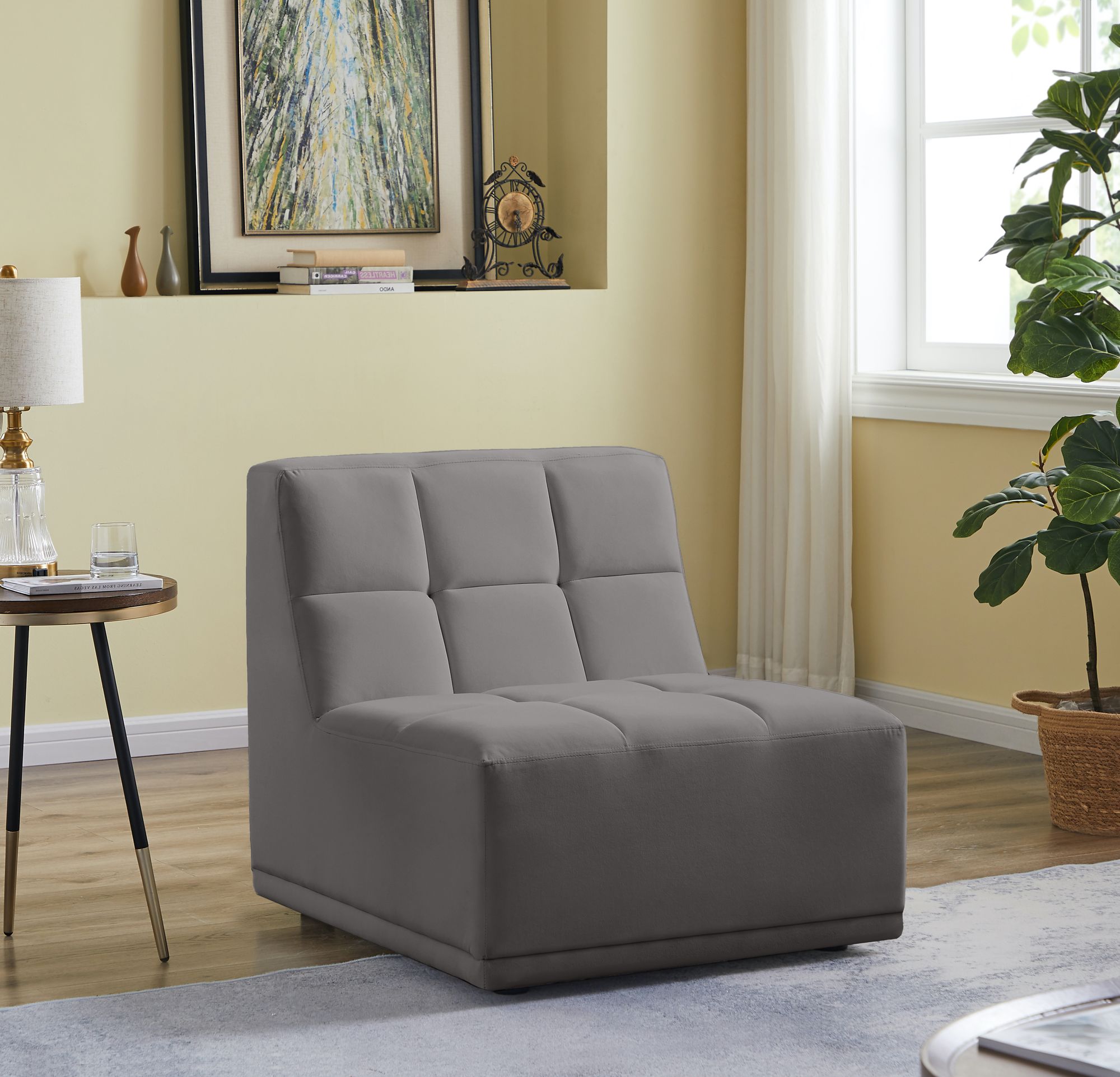 Relax Velvet Modular Armless Chair