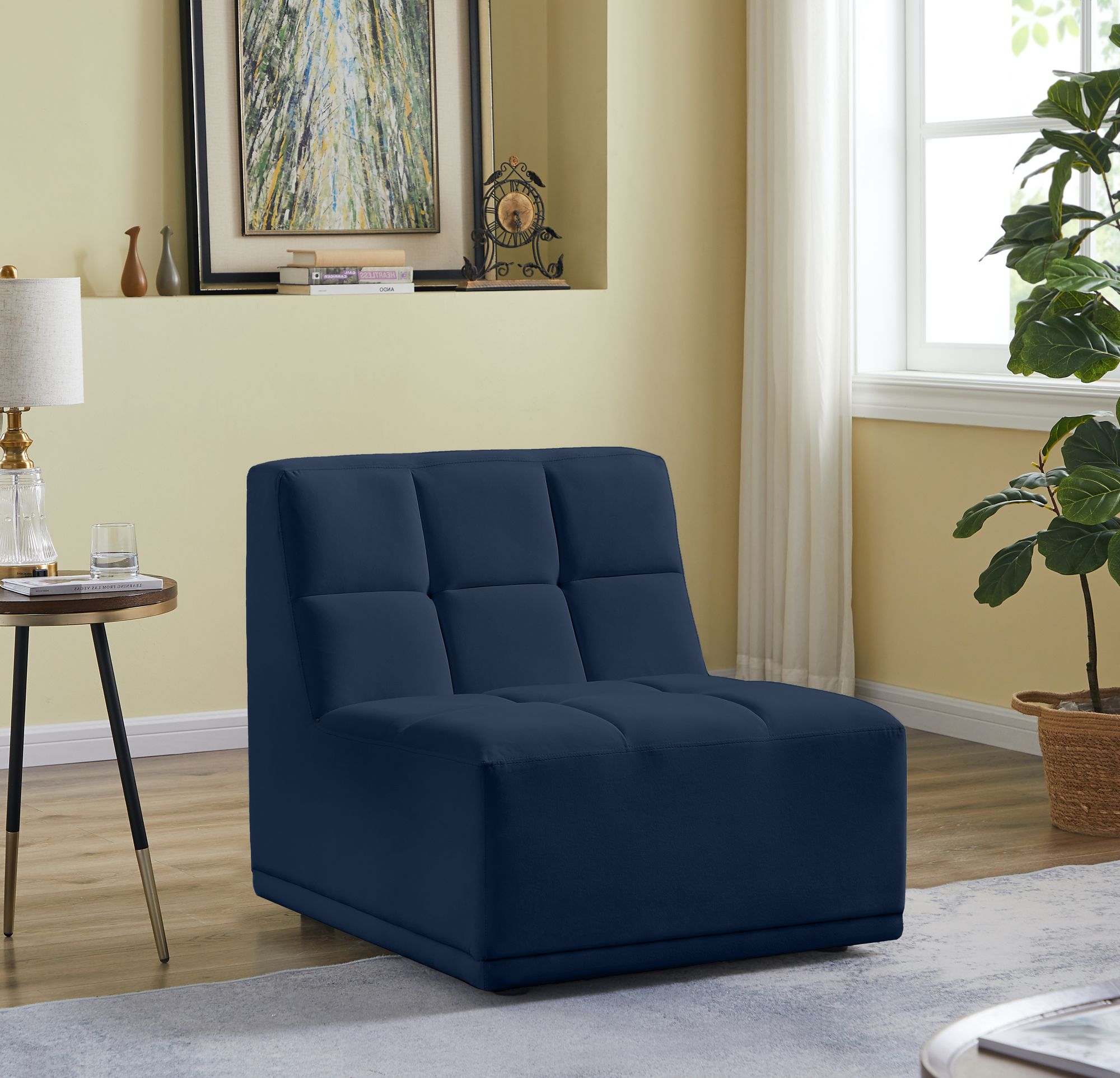 Relax Velvet Modular Armless Chair