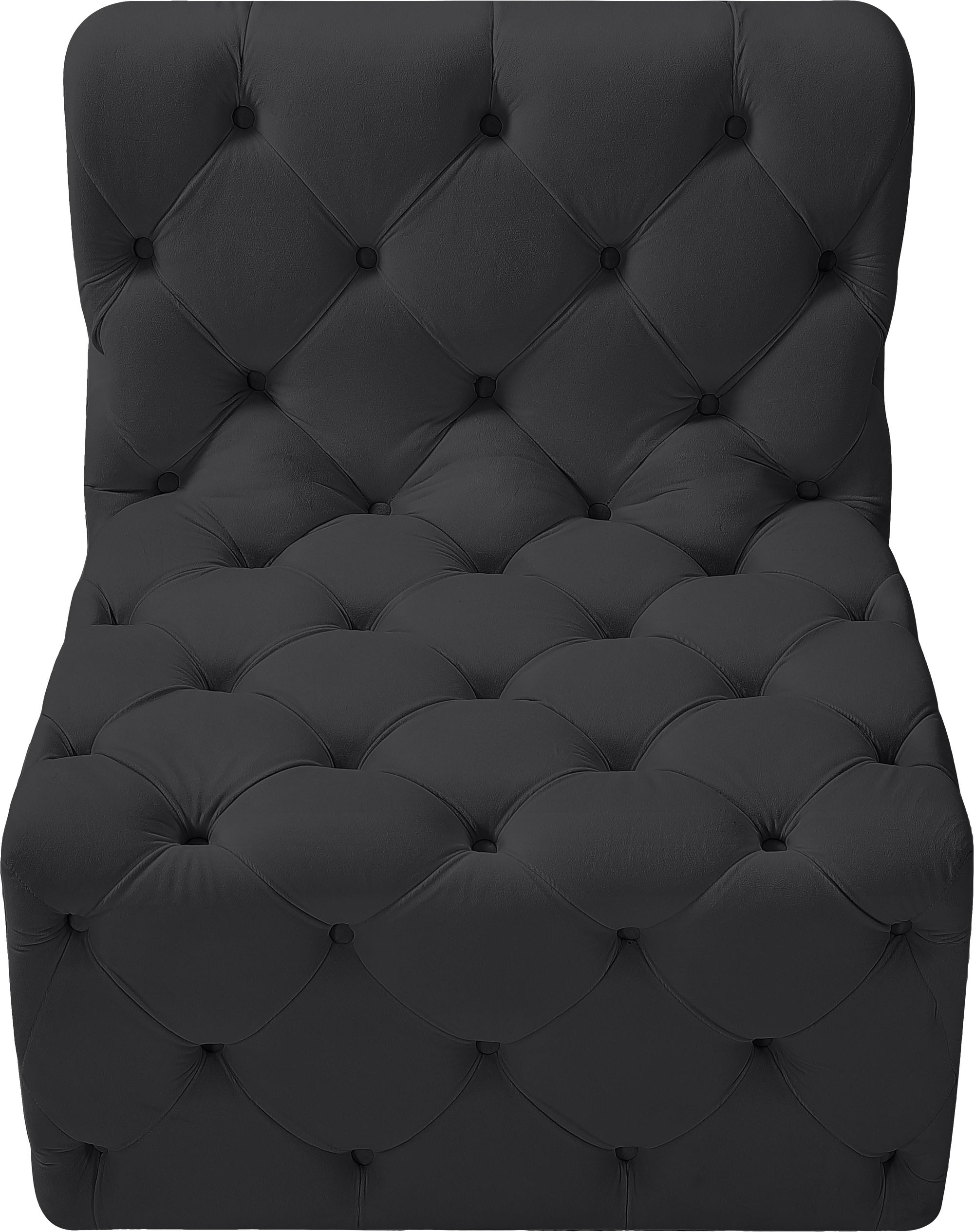 Tuft Velvet Modular Armless Chair
