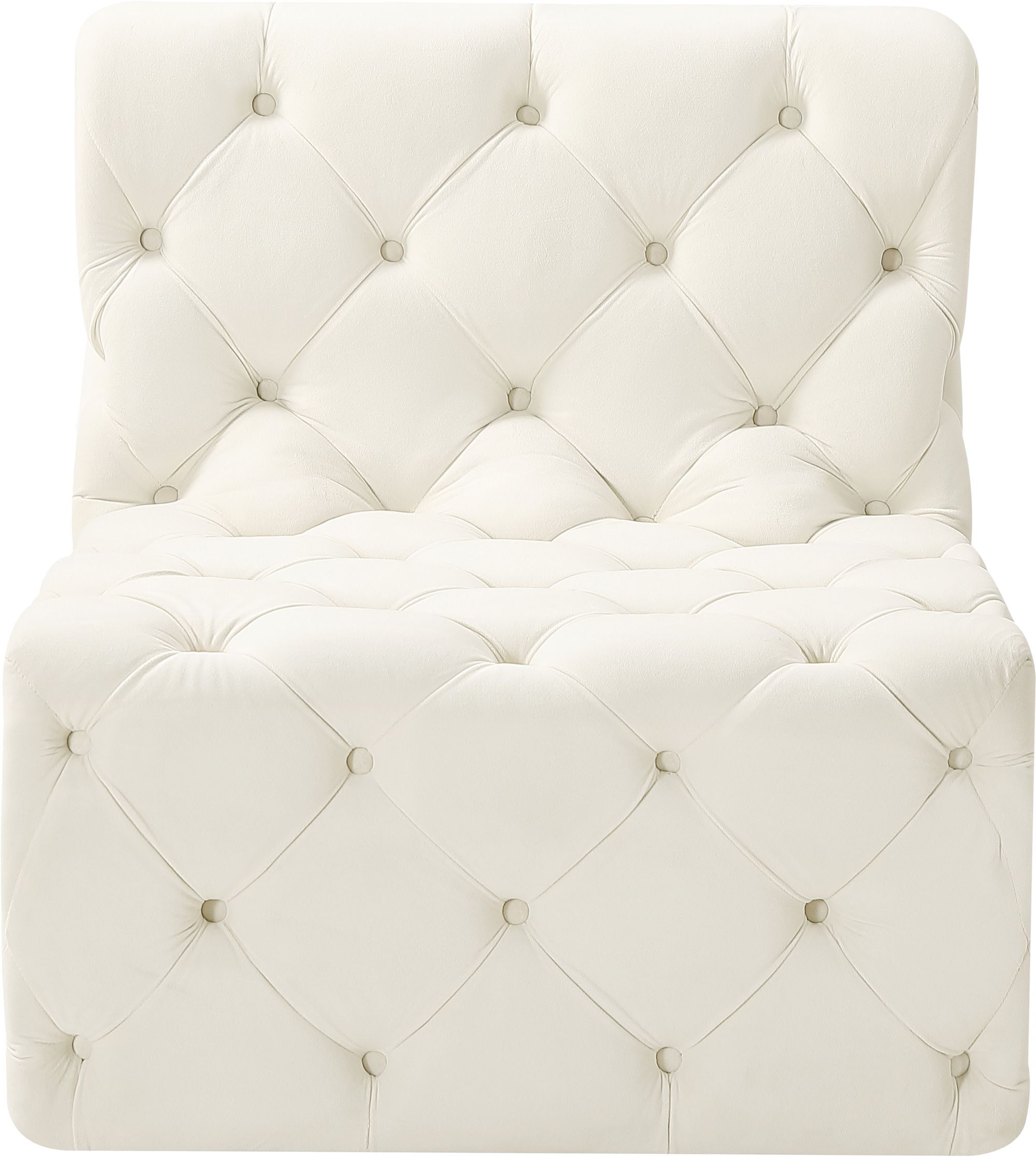 Tuft Velvet Modular Armless Chair