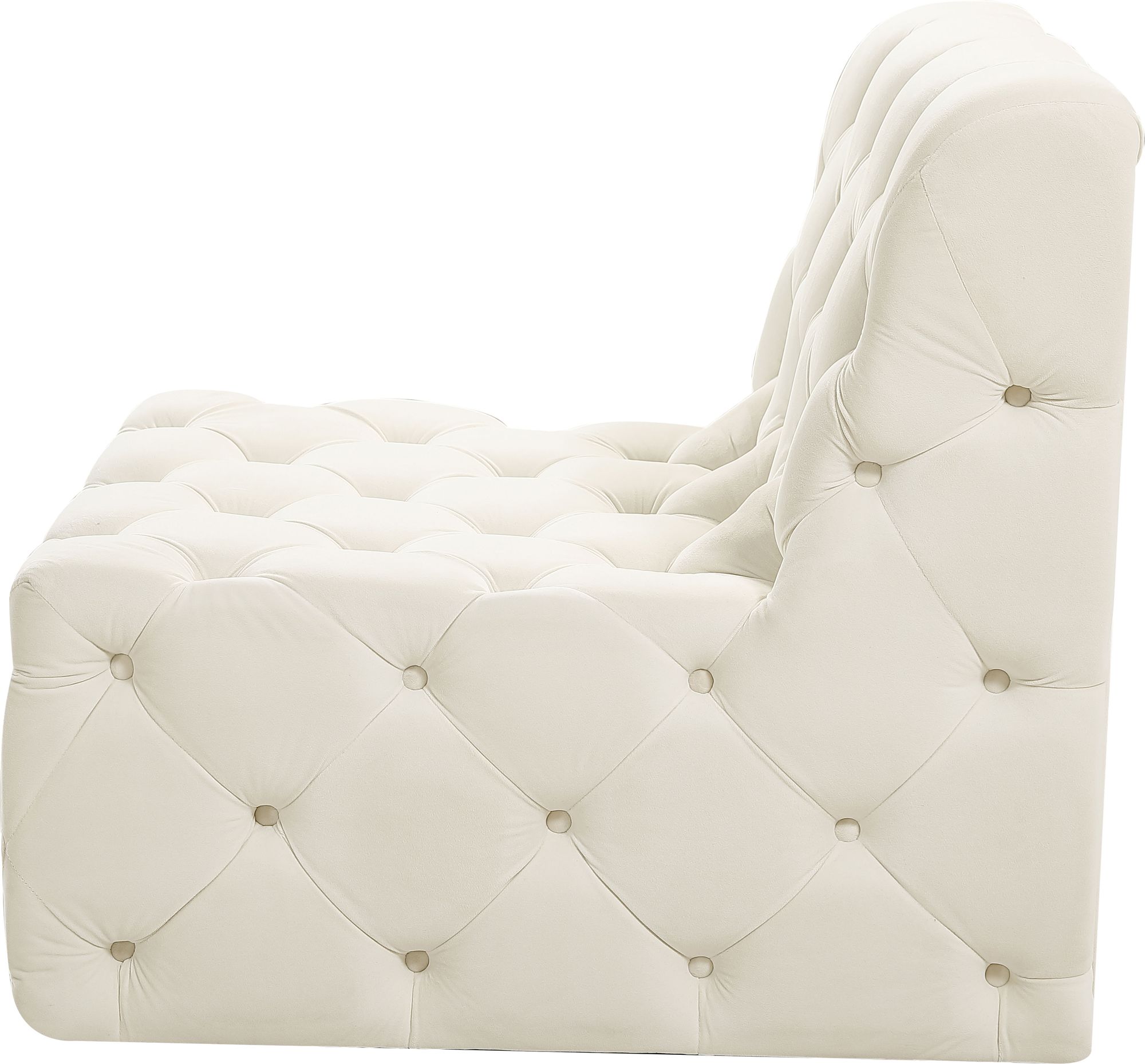 Tuft Velvet Modular Armless Chair