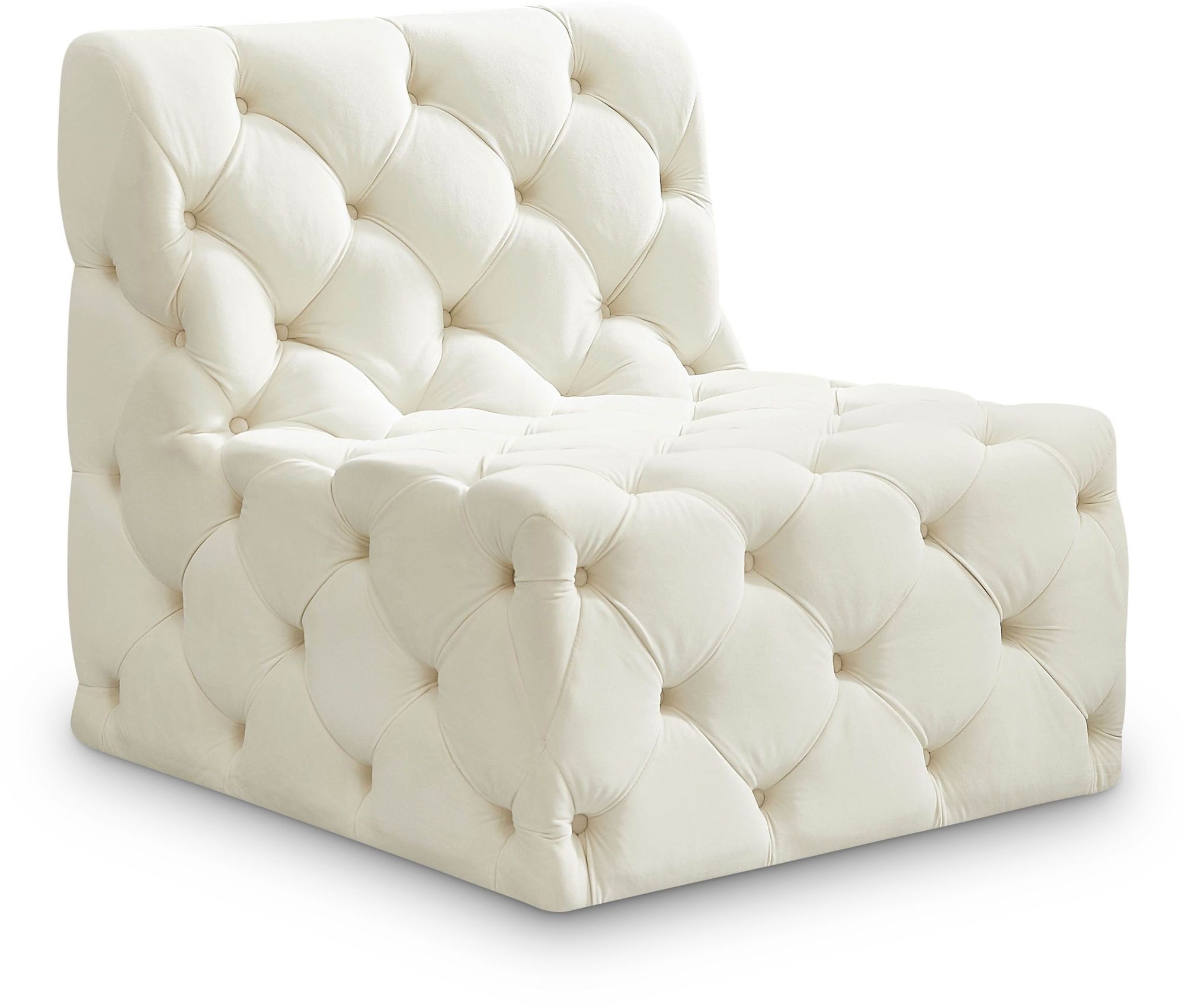 Tuft Velvet Modular Armless Chair