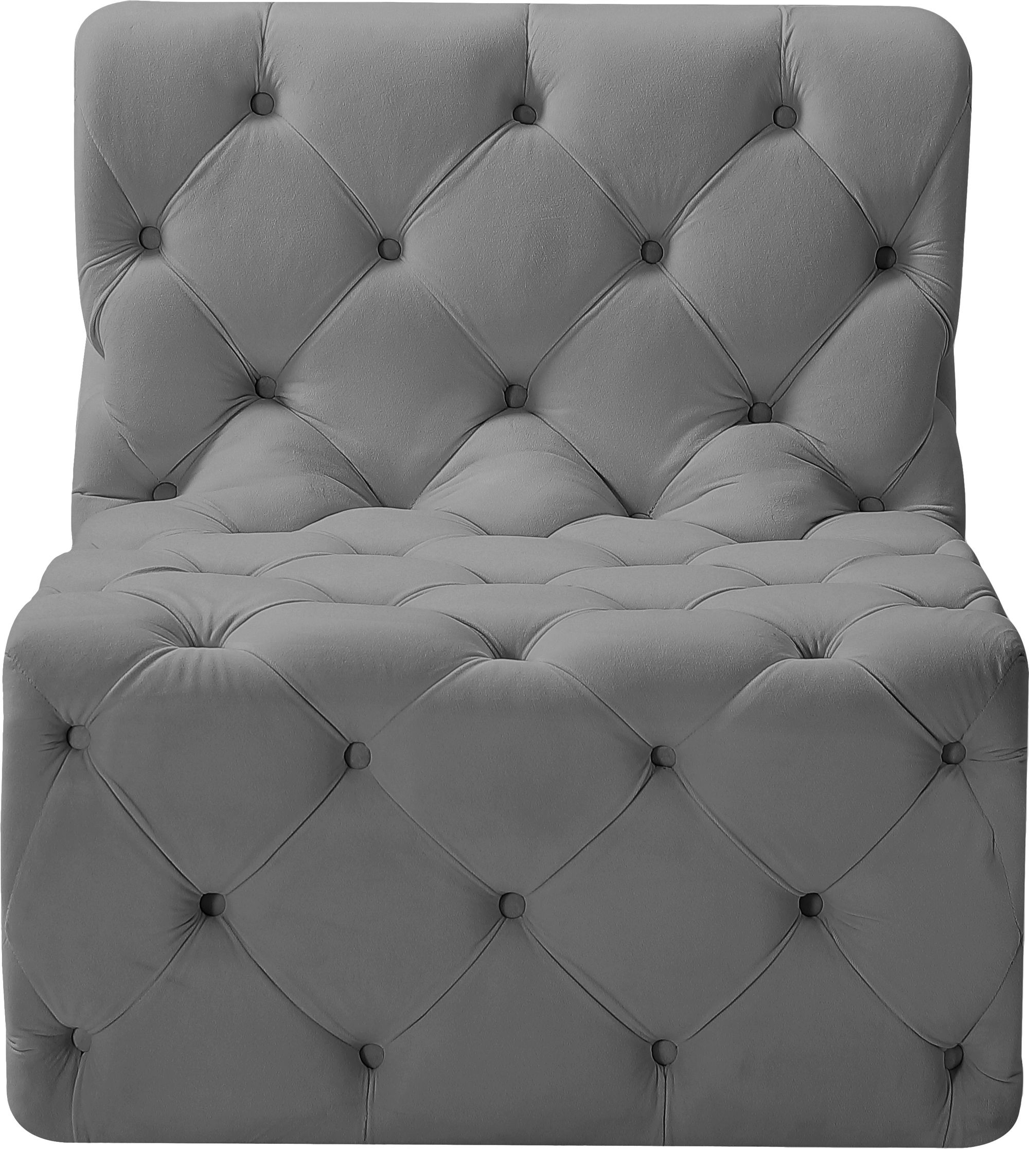 Tuft Velvet Modular Armless Chair