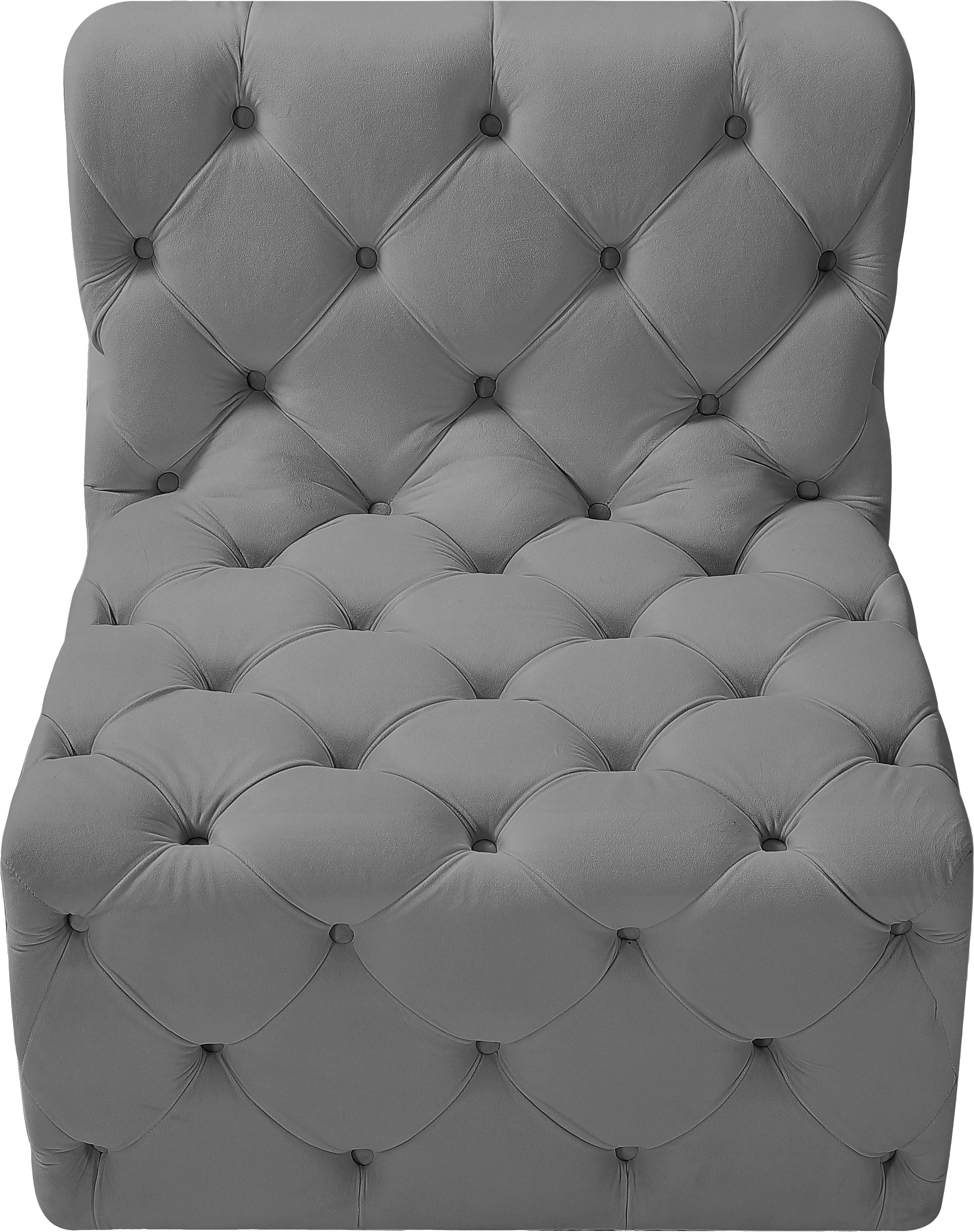 Tuft Velvet Modular Armless Chair