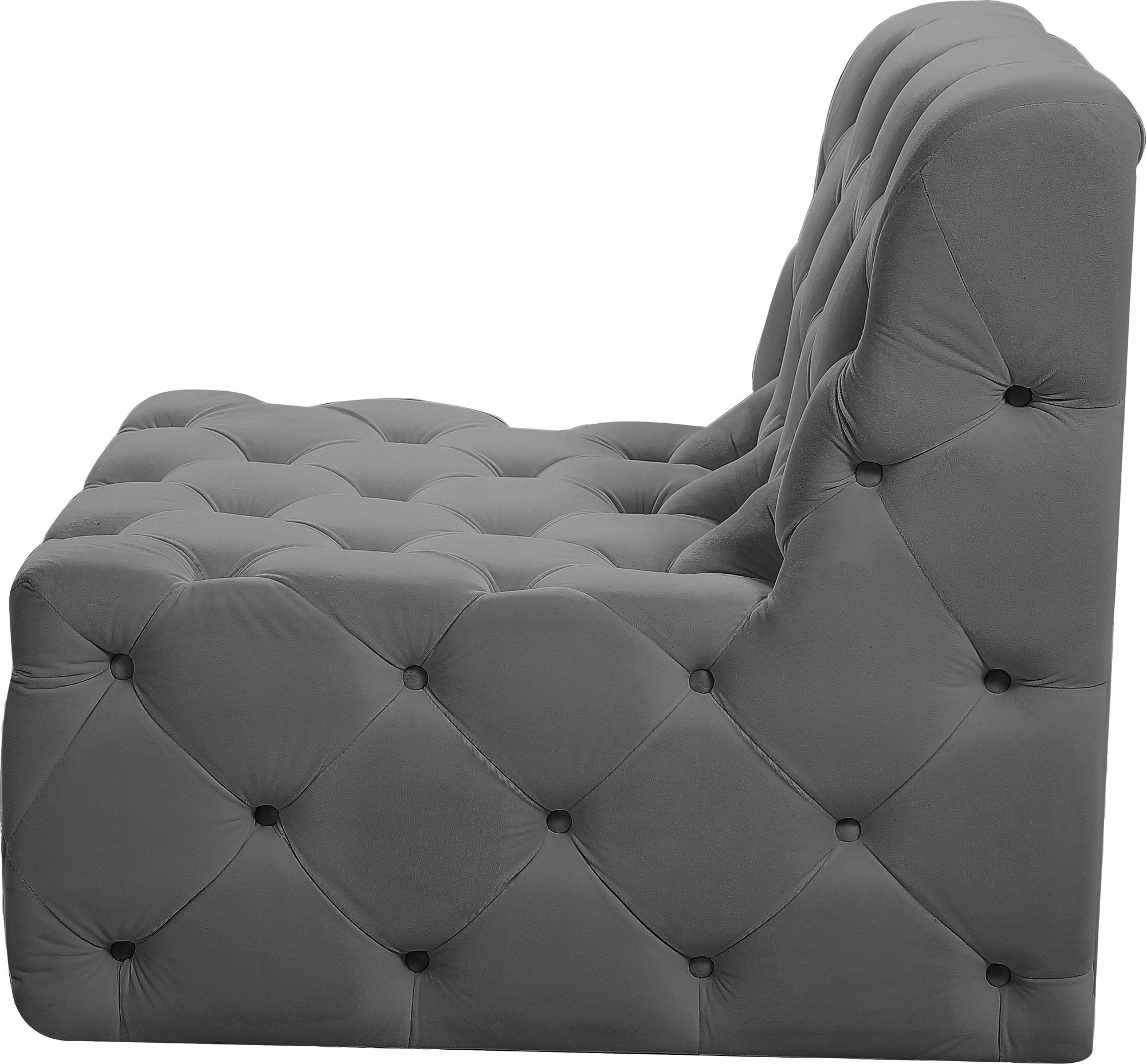 Tuft Velvet Modular Armless Chair