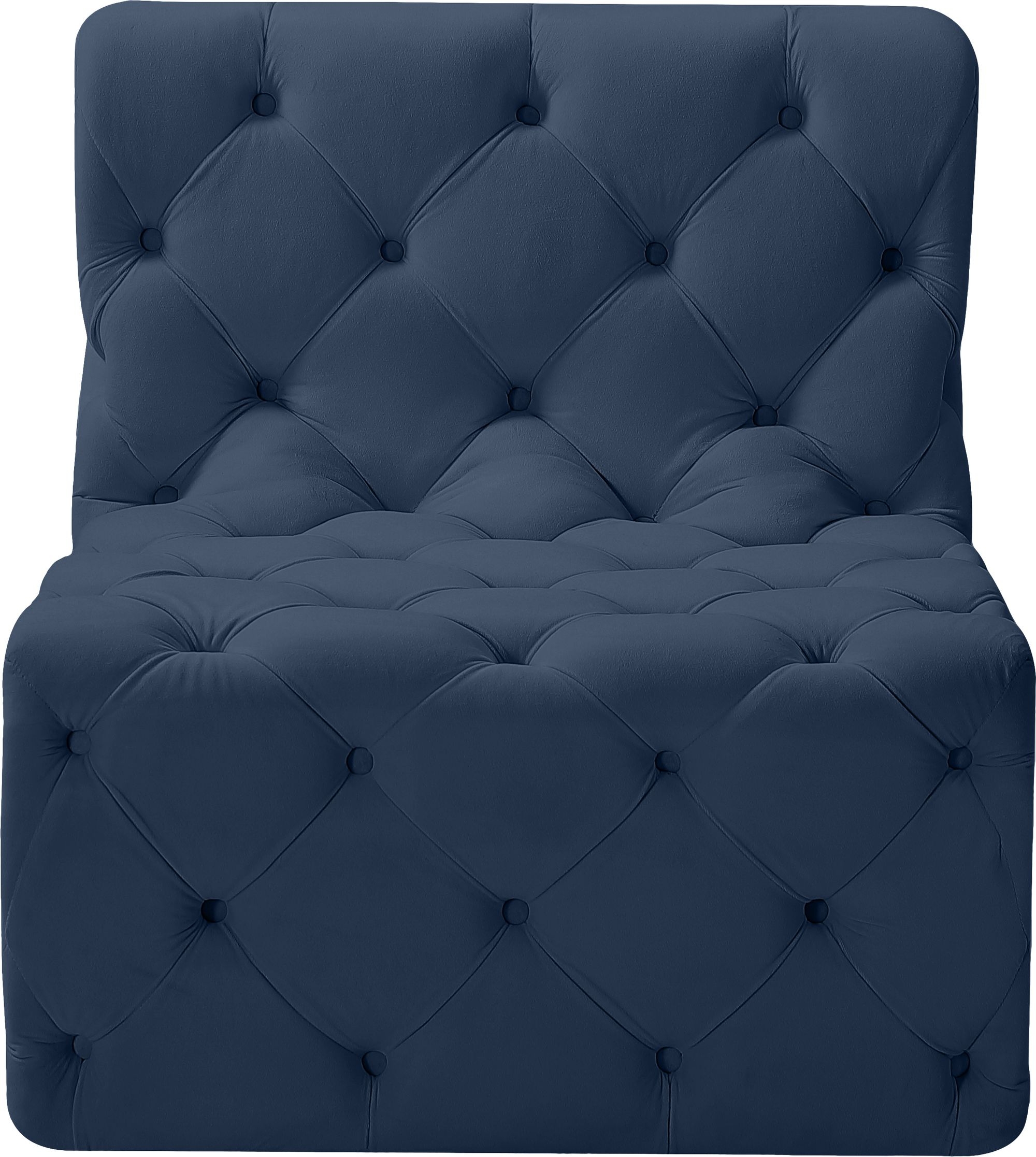 Tuft Velvet Modular Armless Chair