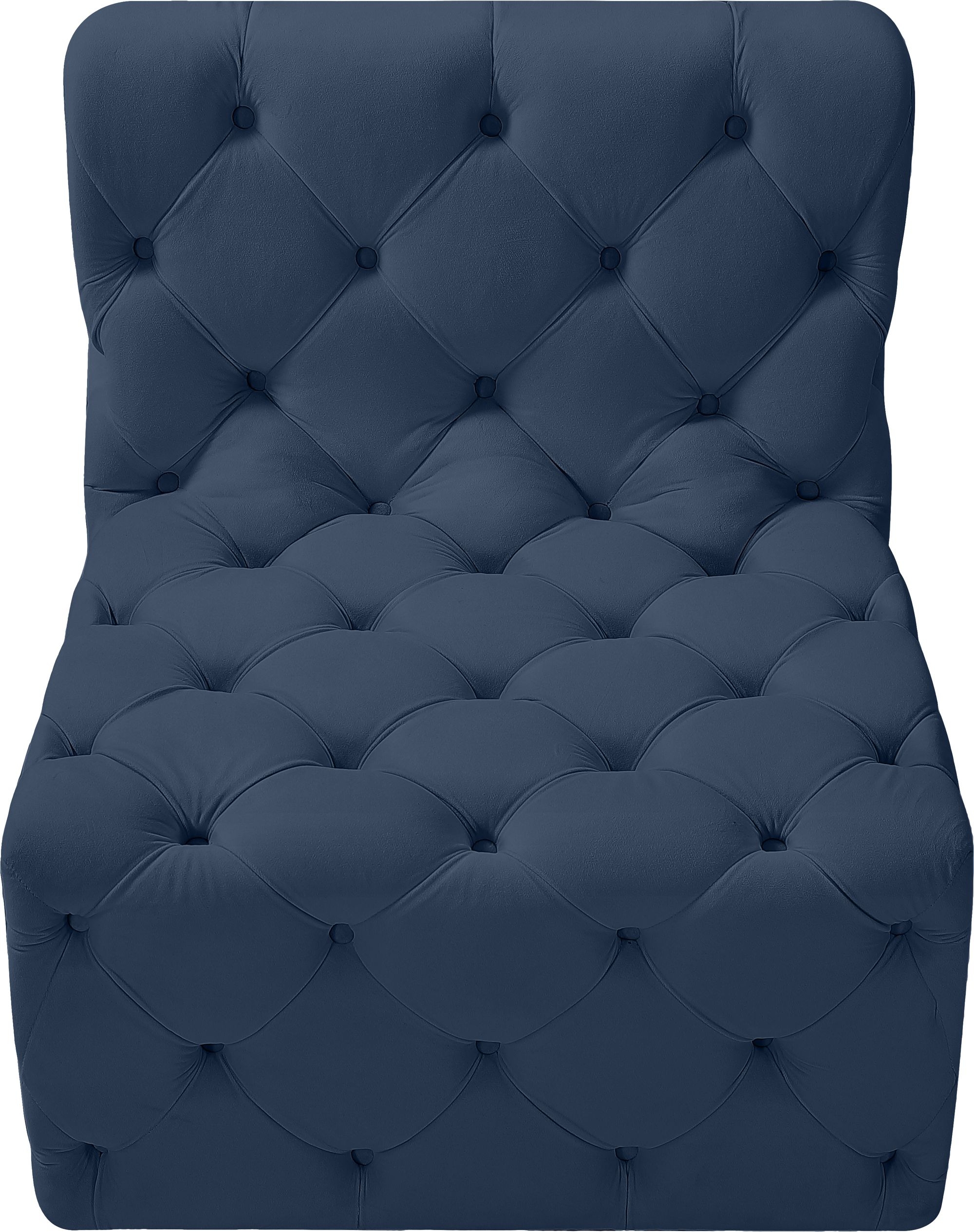 Tuft Velvet Modular Armless Chair