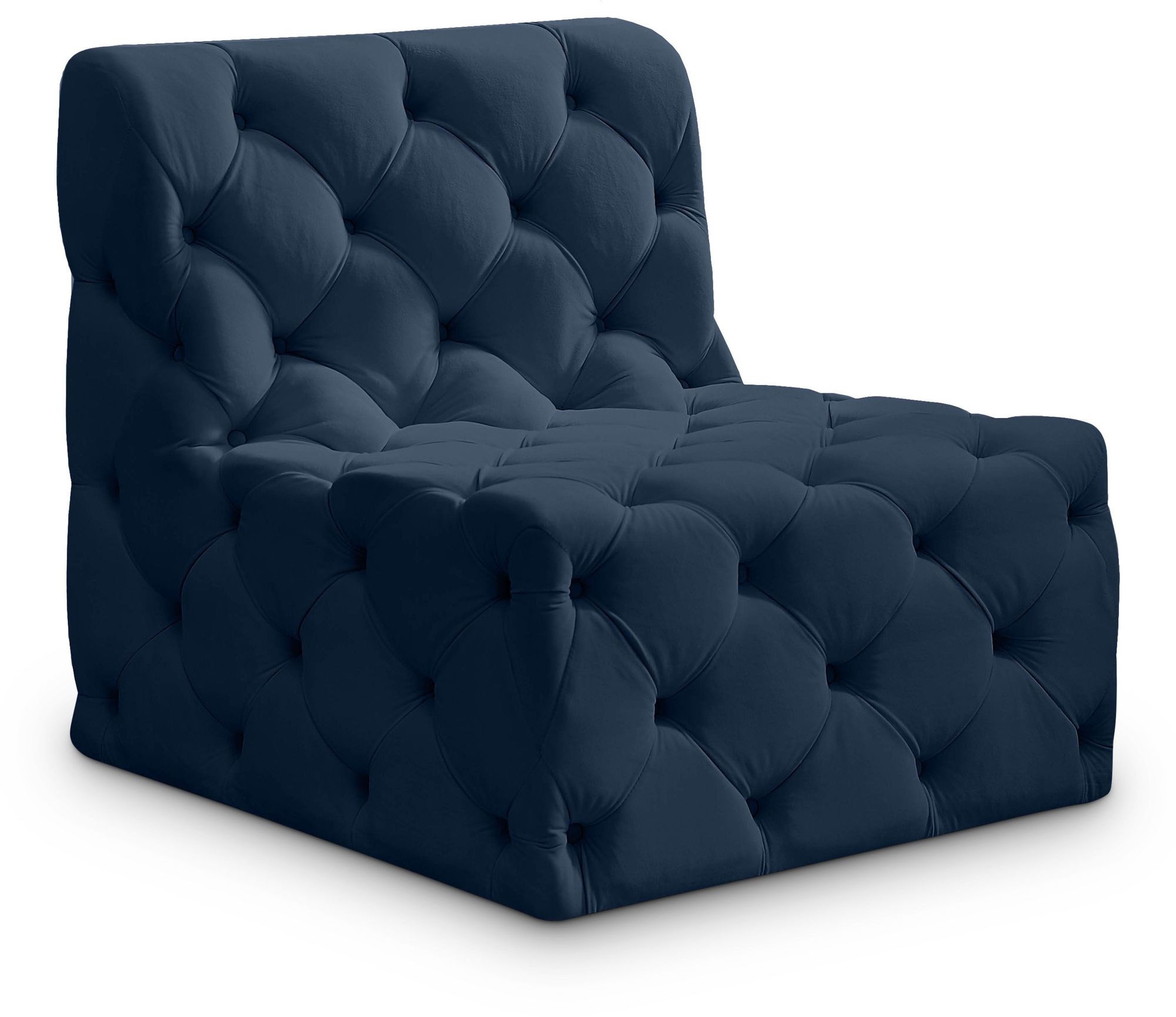 Tuft Velvet Modular Armless Chair