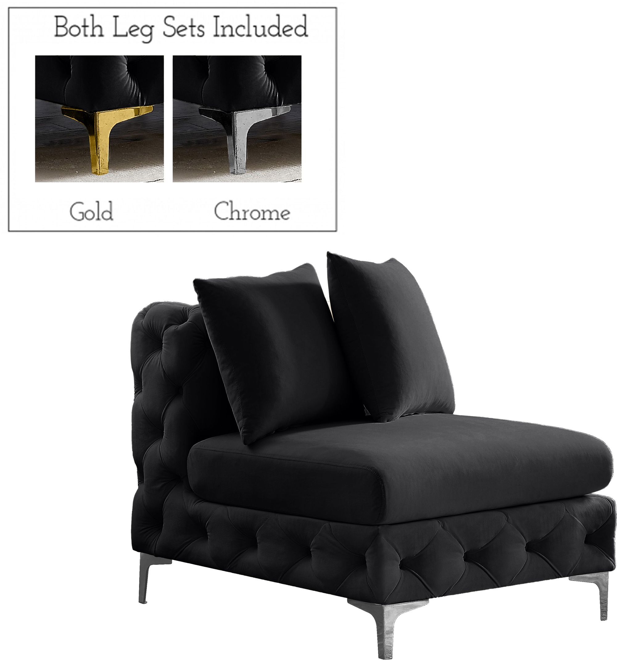 Tremblay Velvet Modular Armless Chair