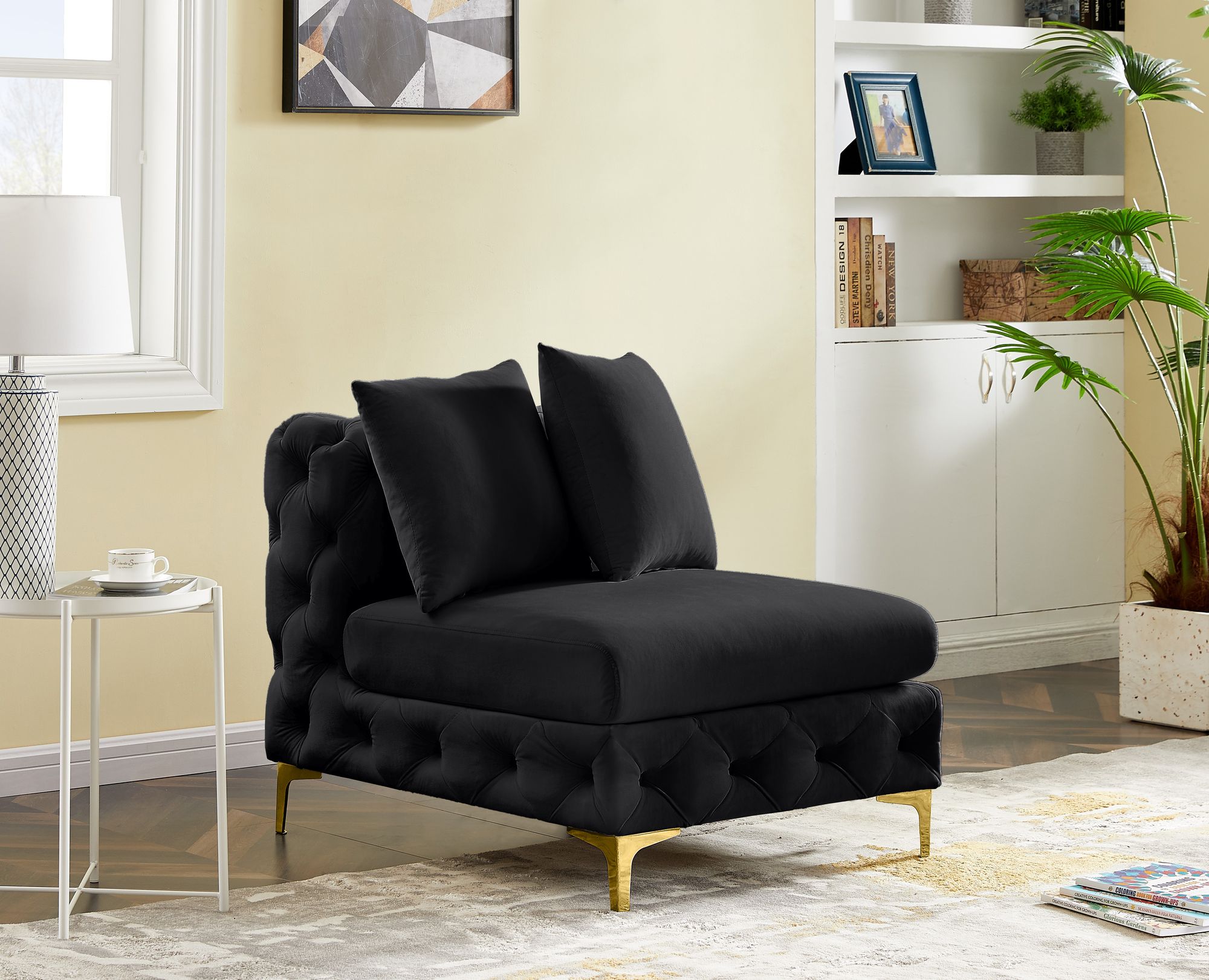 Tremblay Velvet Modular Armless Chair