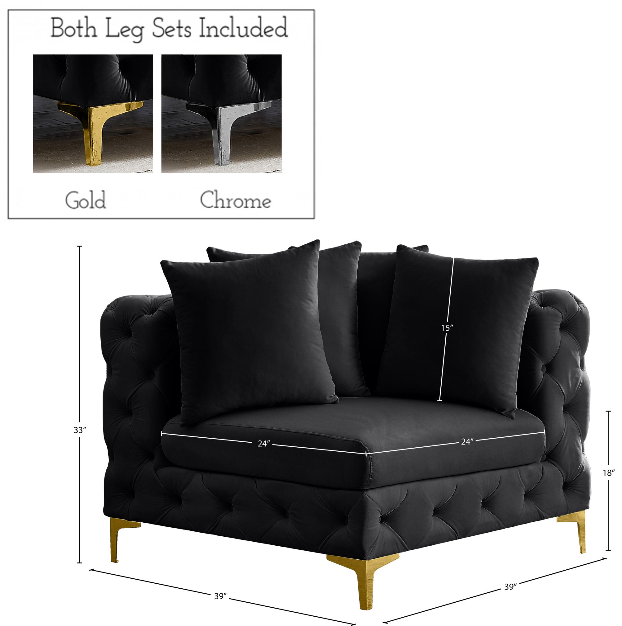 Tremblay Velvet Modular Corner Chair