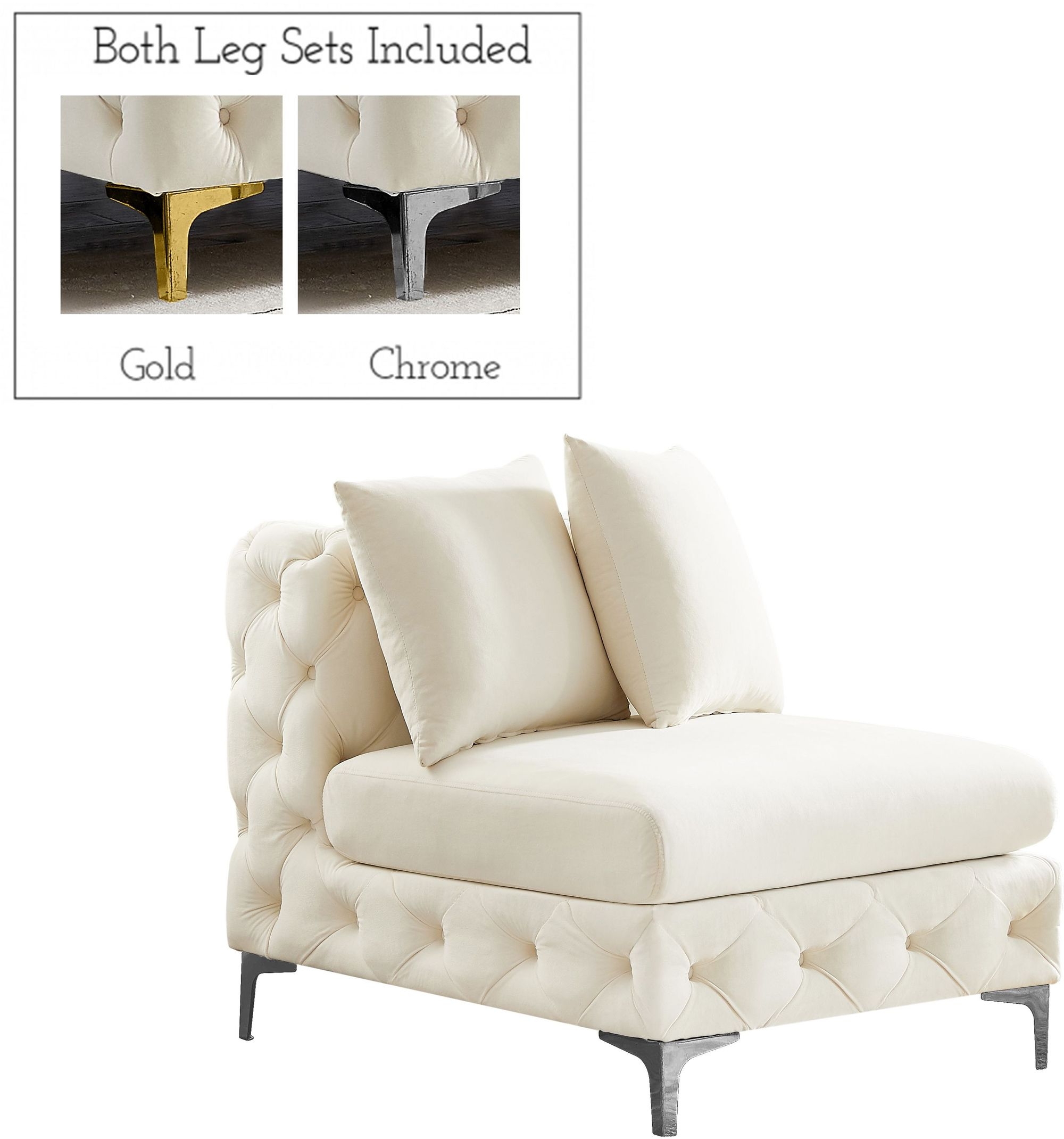 Tremblay Velvet Modular Armless Chair