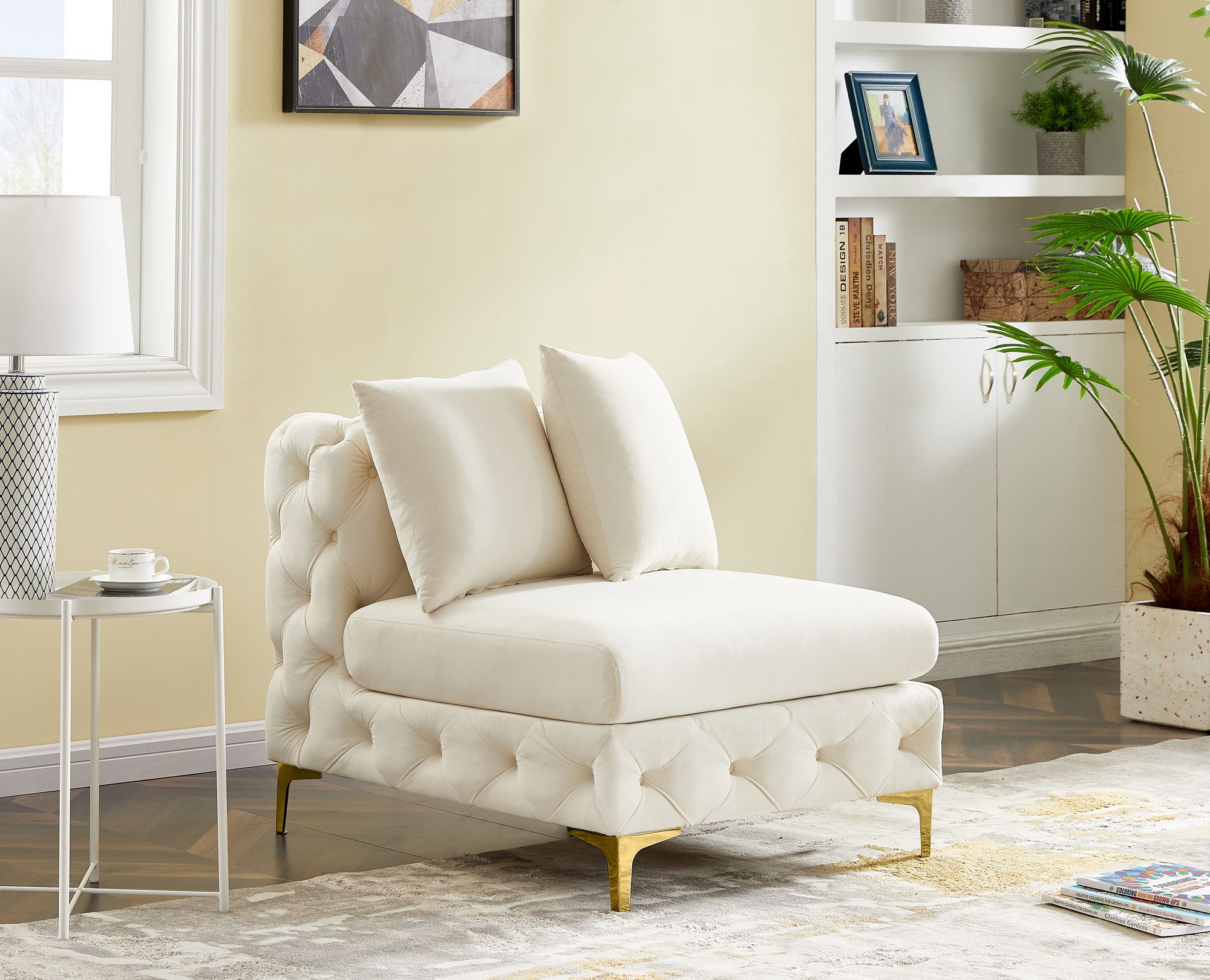 Tremblay Velvet Modular Armless Chair