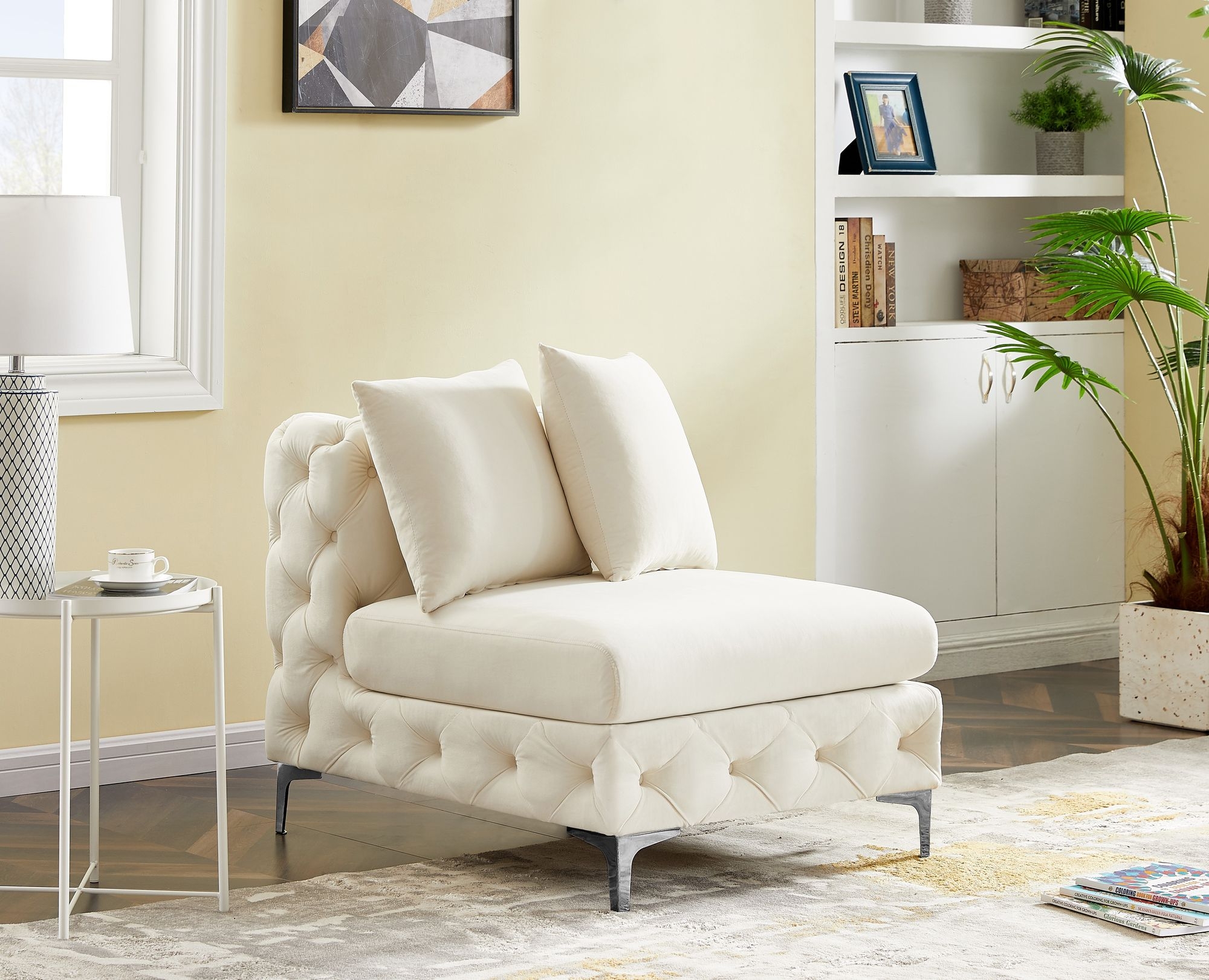 Tremblay Velvet Modular Armless Chair