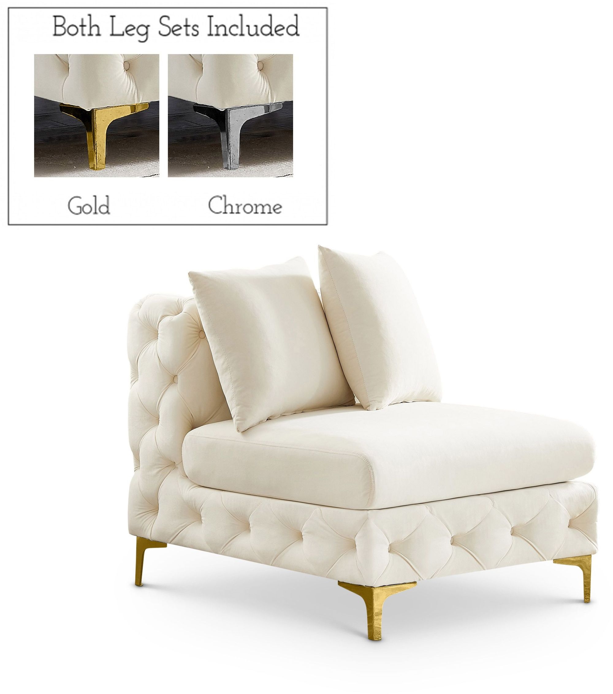Tremblay Velvet Modular Armless Chair