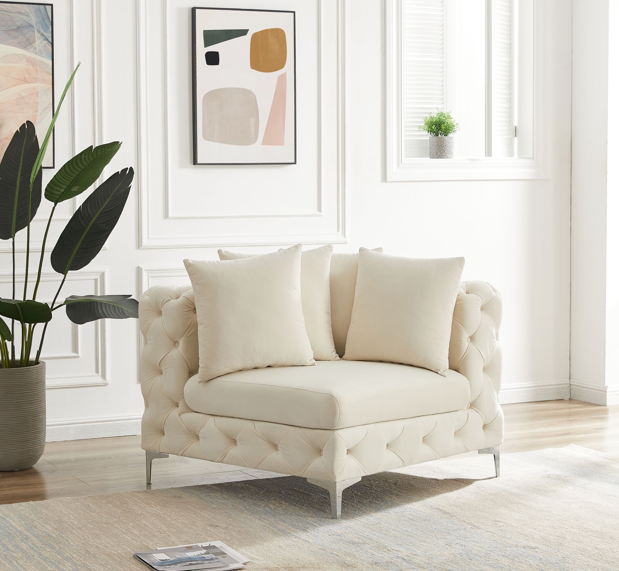Tremblay Velvet Modular Corner Chair