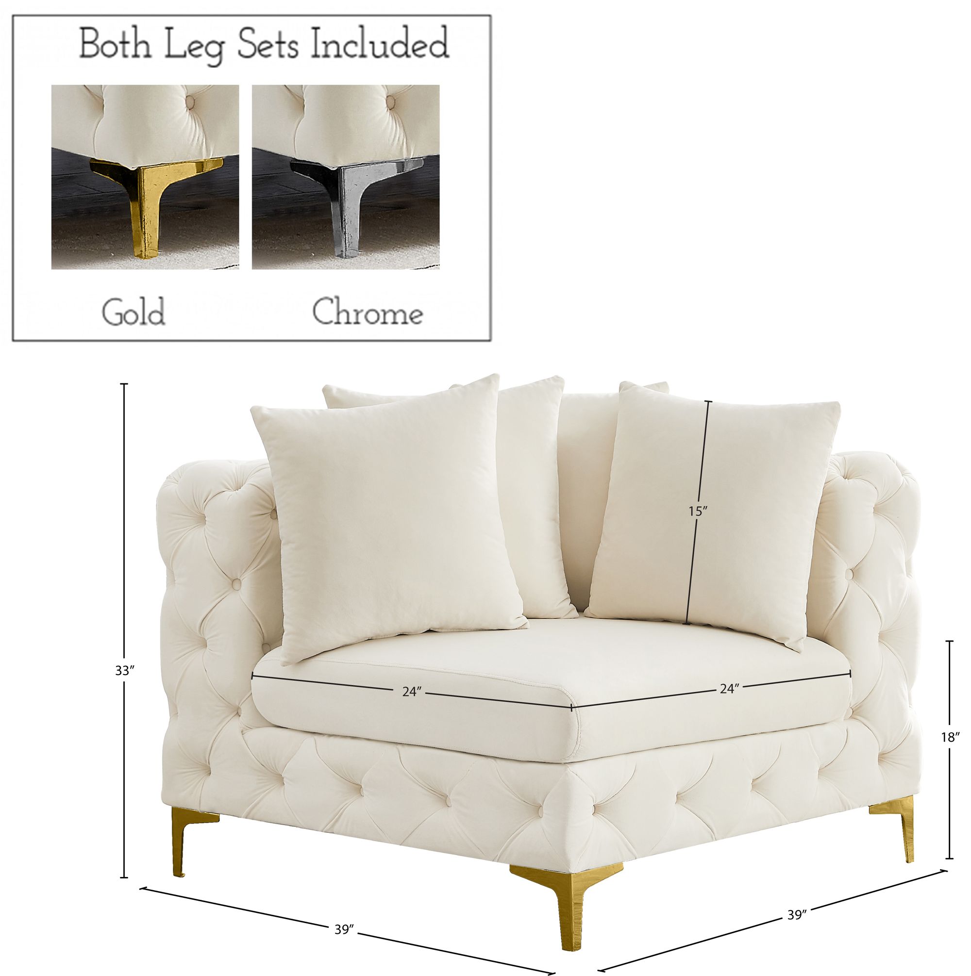 Tremblay Velvet Modular Corner Chair