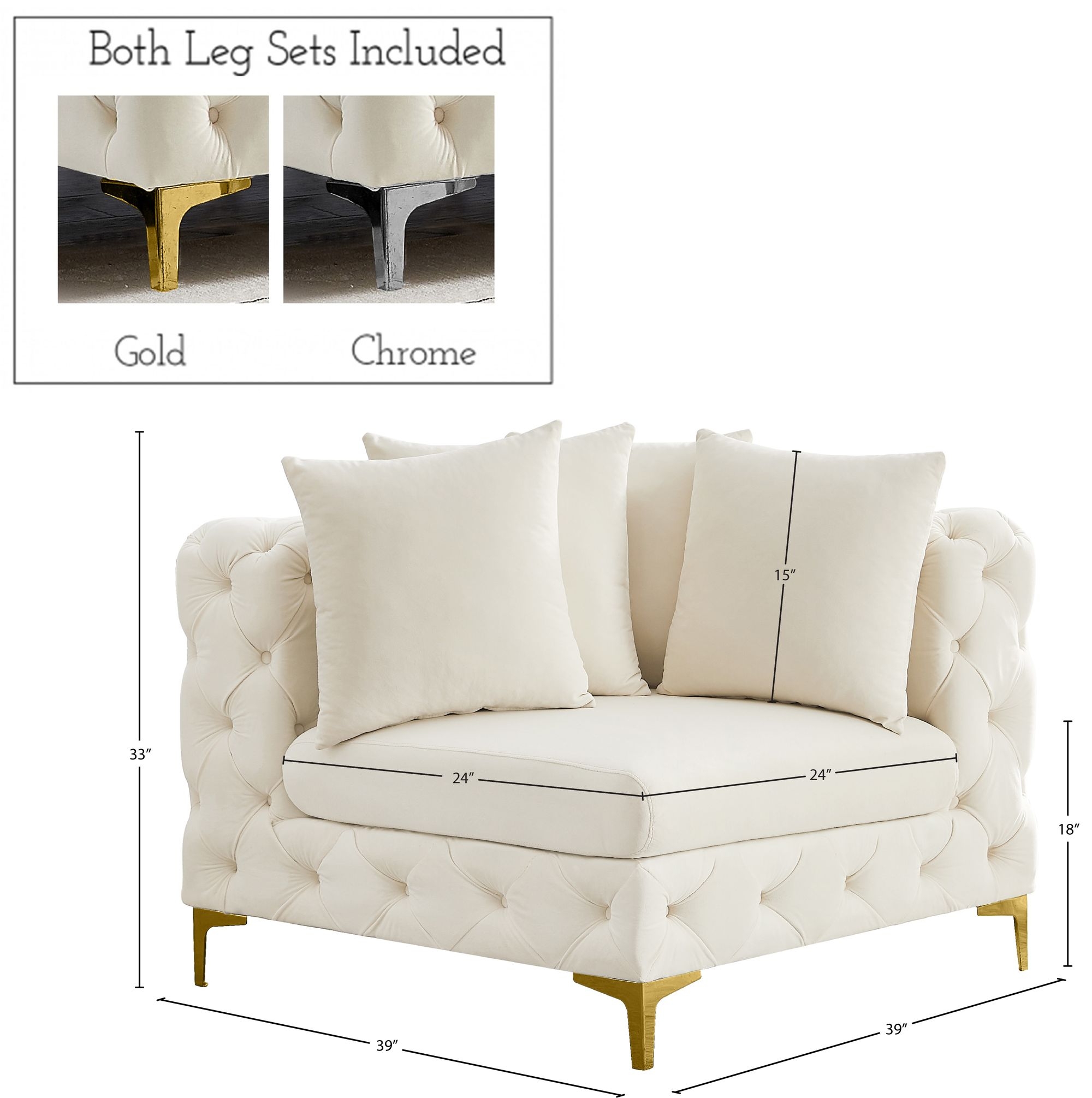 Tremblay Velvet Modular Corner Chair