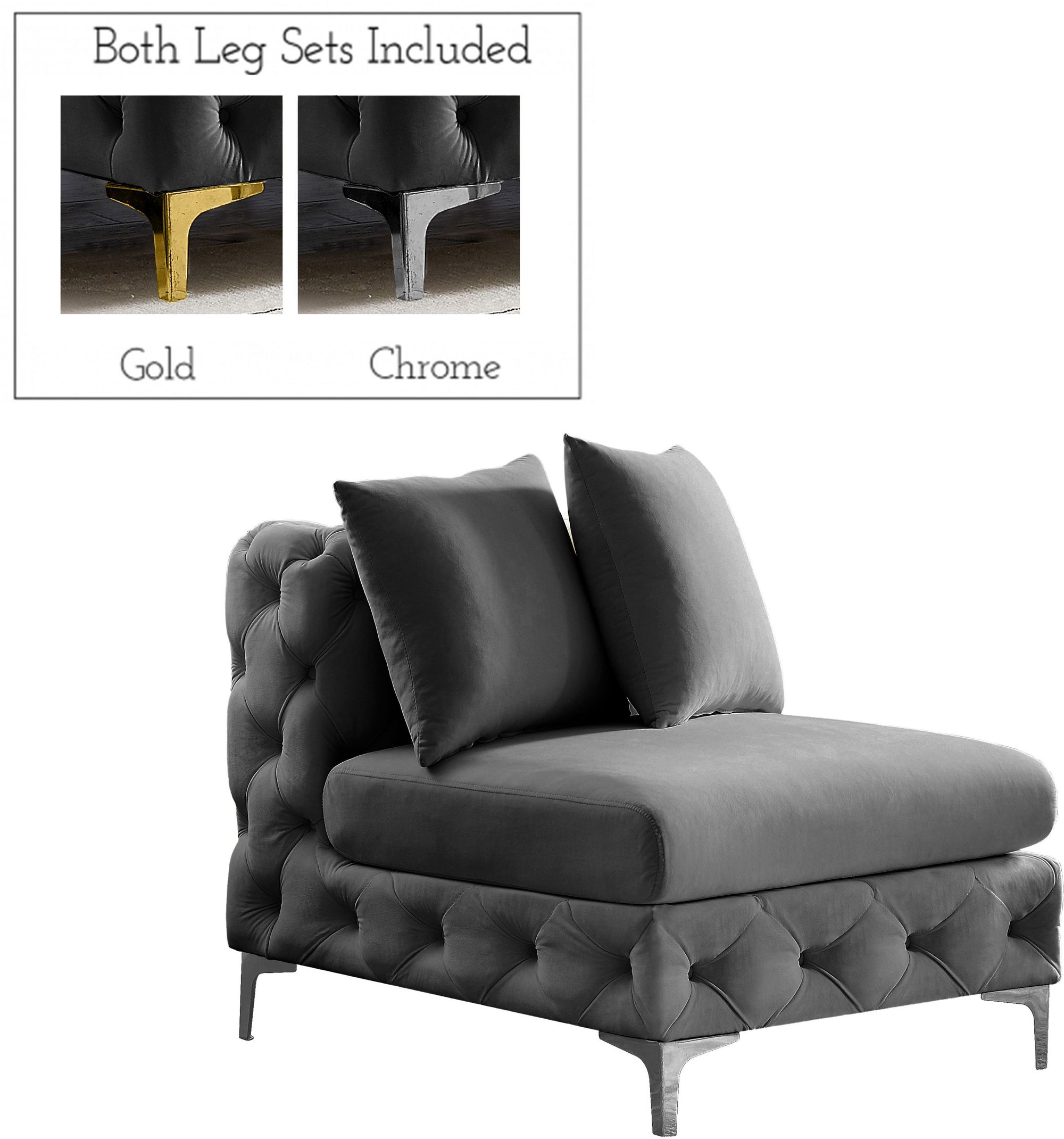 Tremblay Velvet Modular Armless Chair