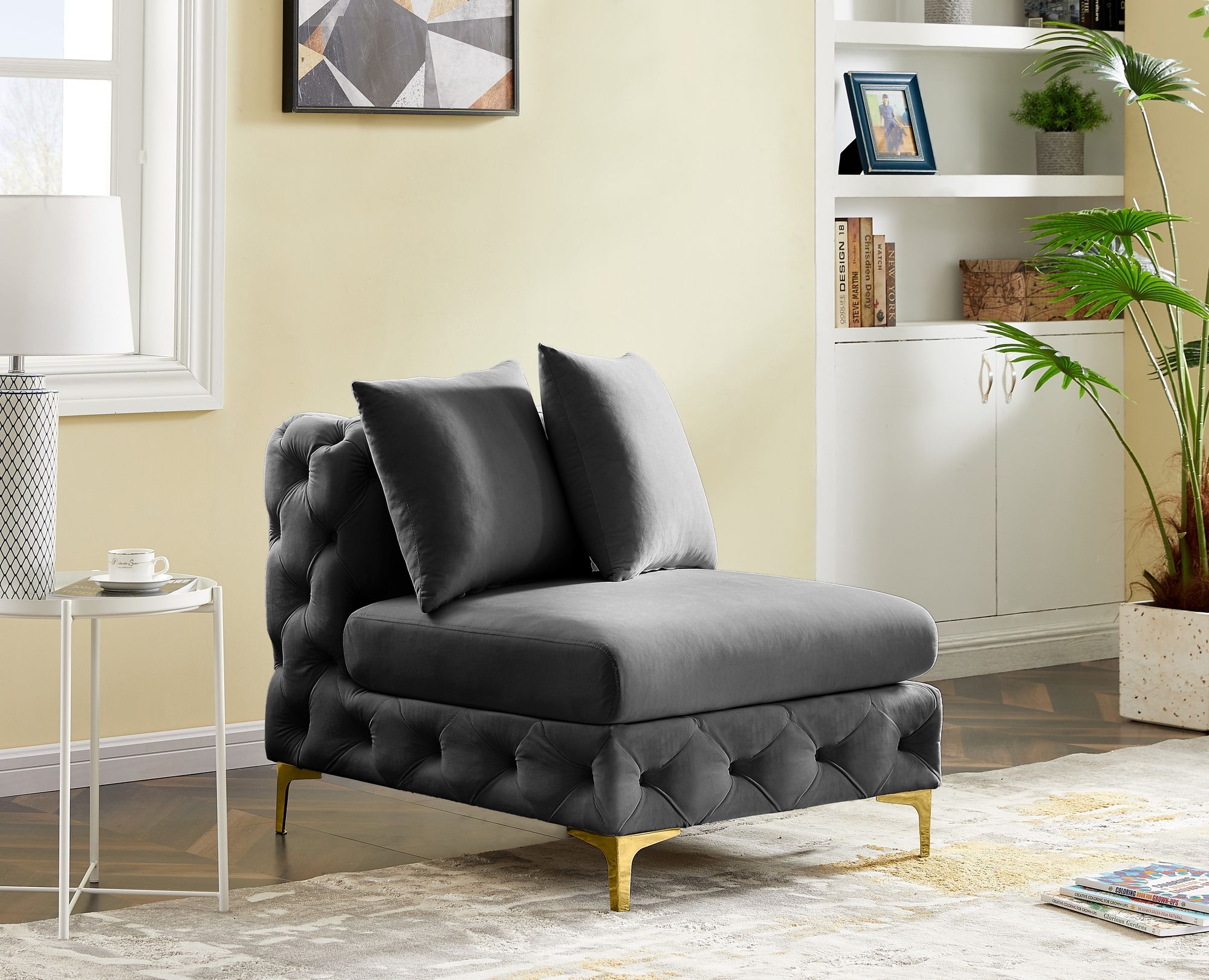 Tremblay Velvet Modular Armless Chair