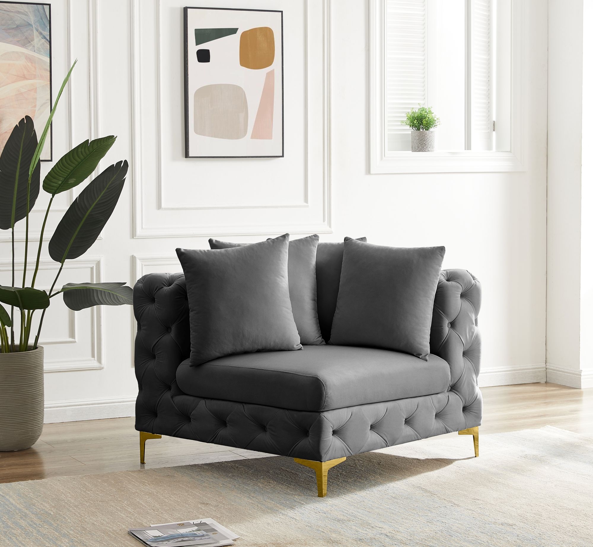 Tremblay Velvet Modular Corner Chair