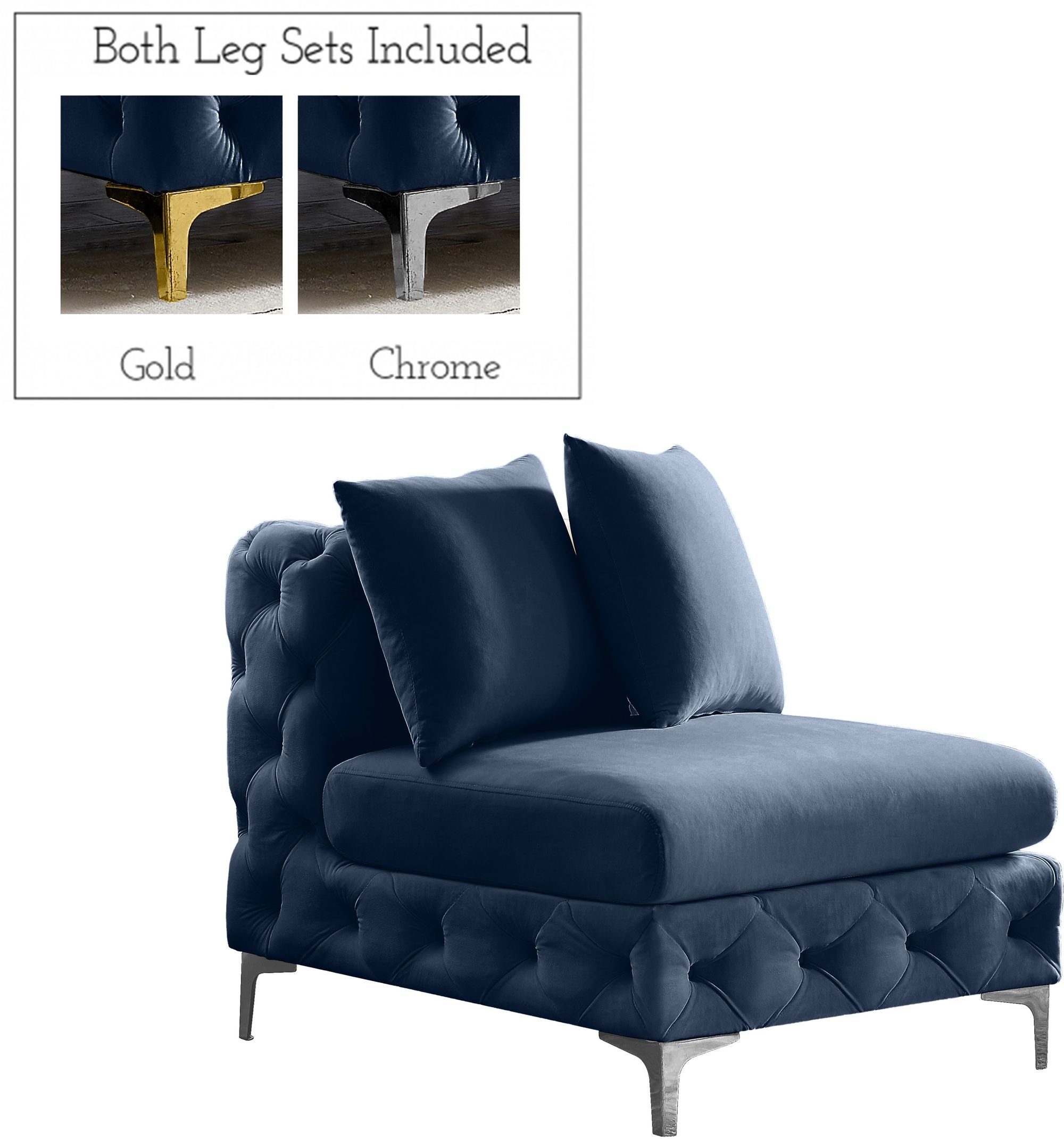 Tremblay Velvet Modular Armless Chair