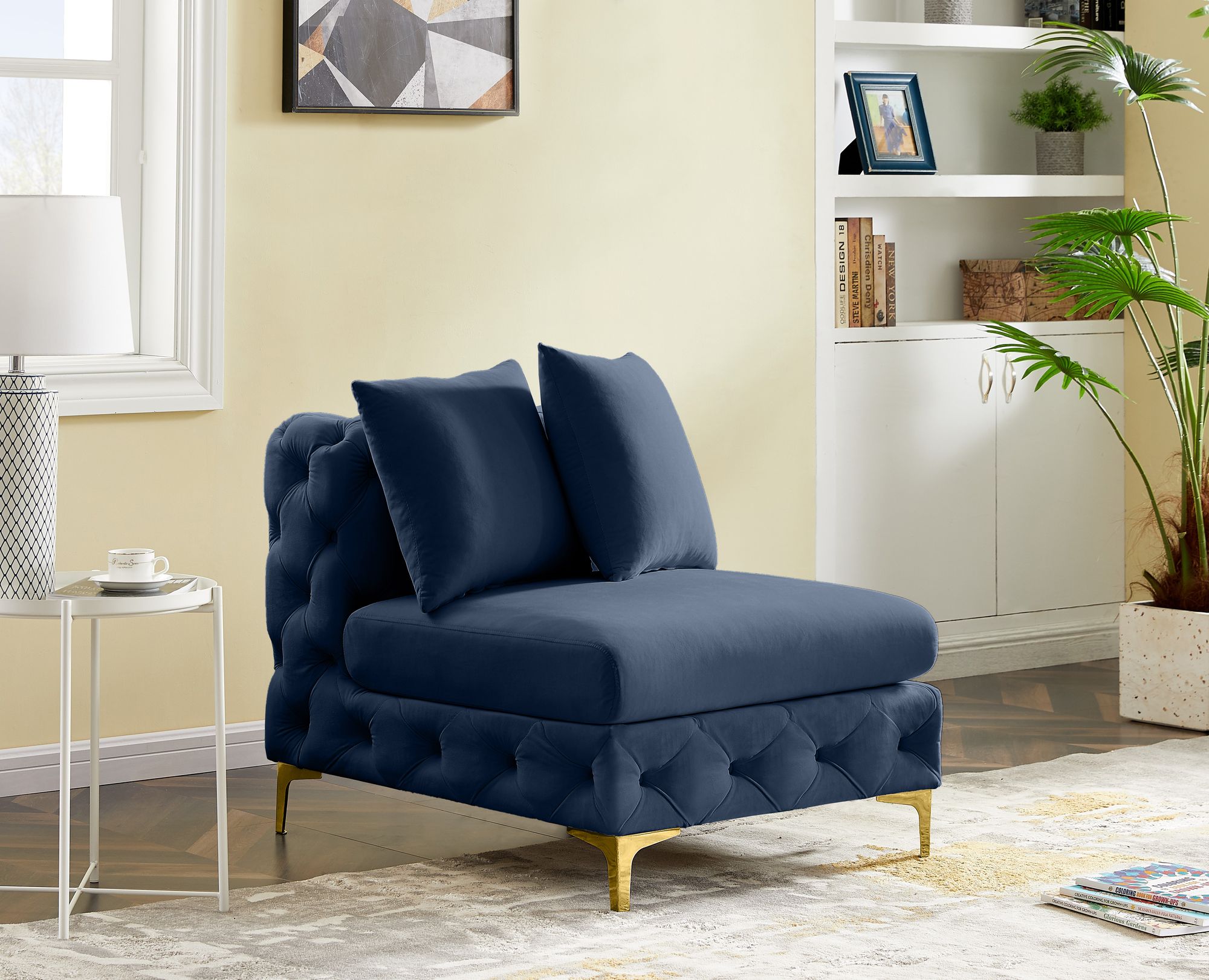 Tremblay Velvet Modular Armless Chair