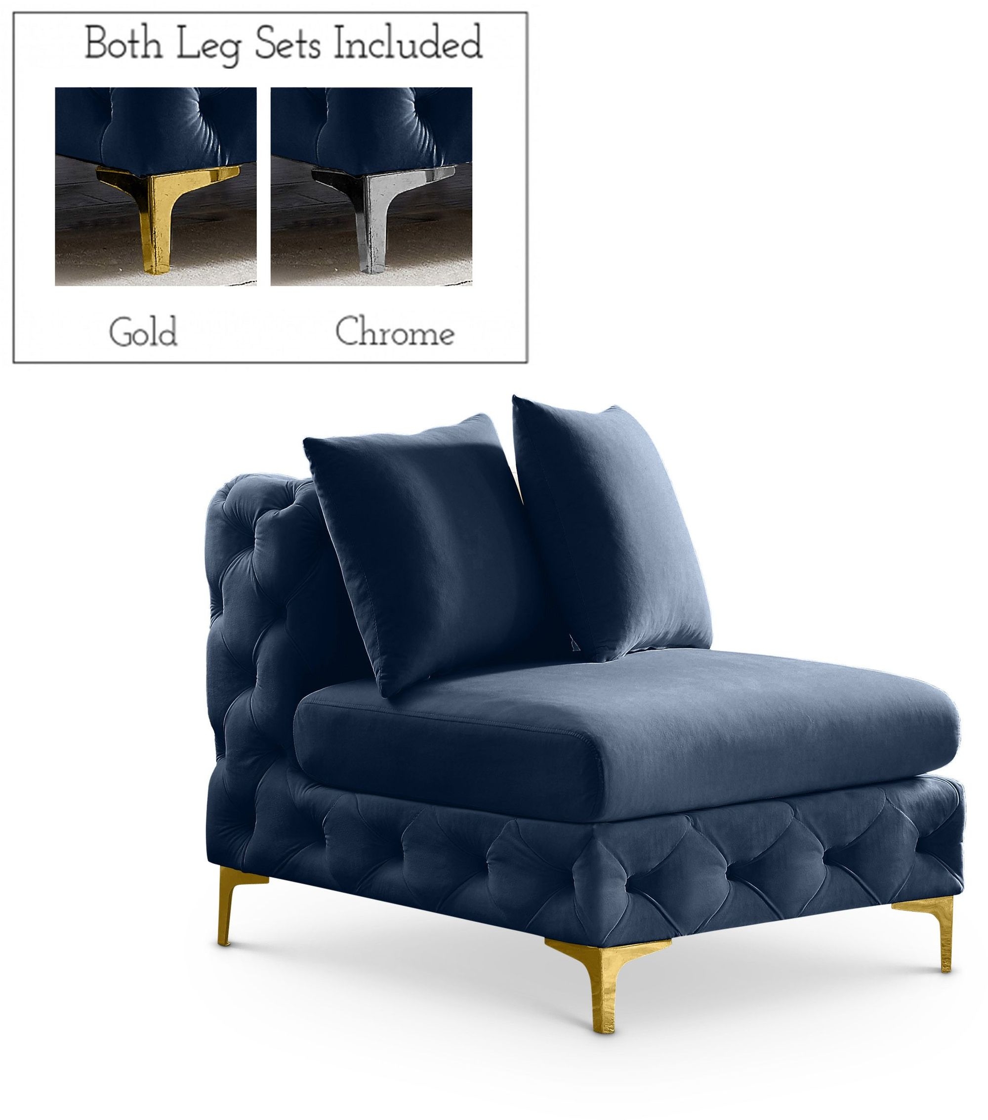 Tremblay Velvet Modular Armless Chair