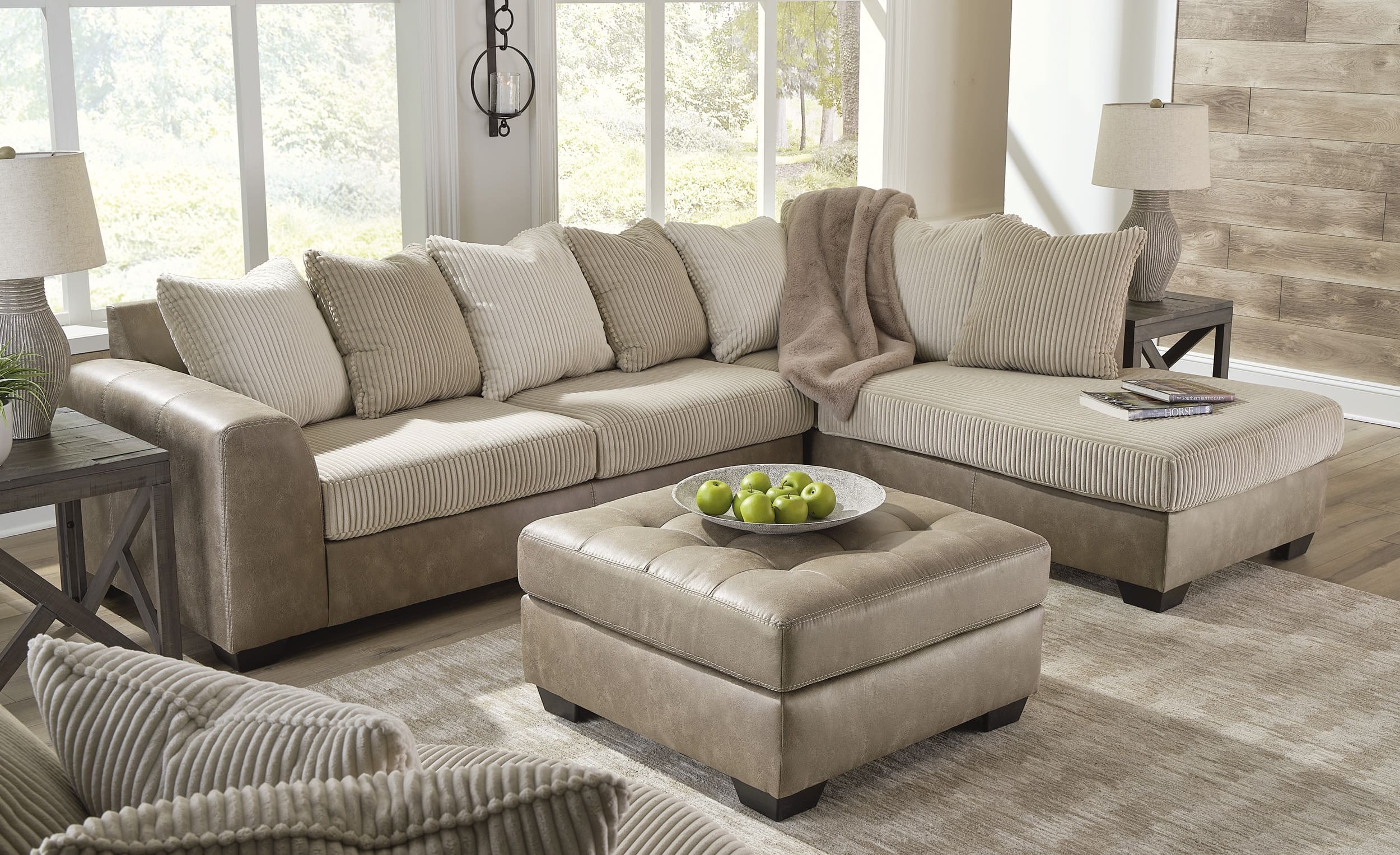 Keskin Polyester Oversized Accent Ottoman