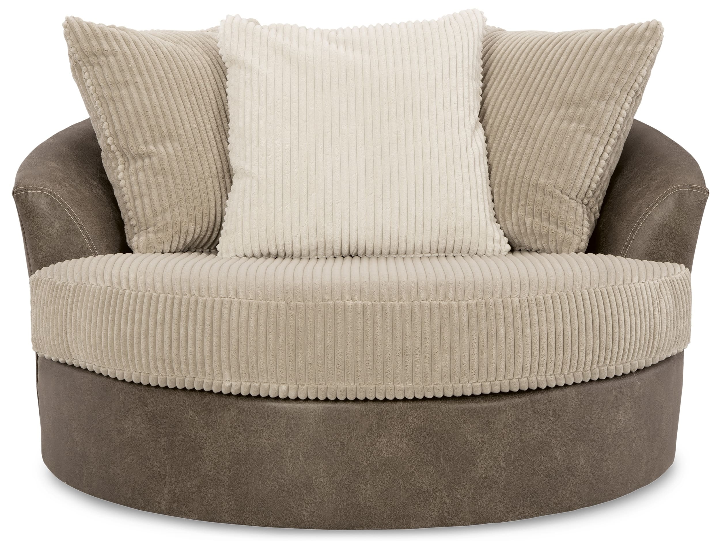 Keskin Polyester Oversized Swivel Accent Chair